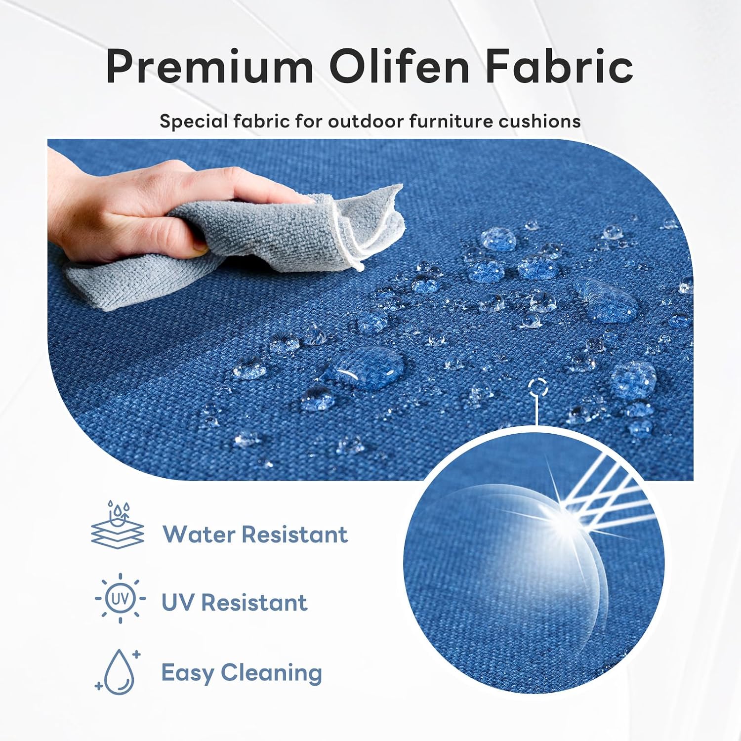 Thumbnail 4 de Artfurniz Outdoor Chair Cushion Set, Blue, 6-Inch, Olefin Covers