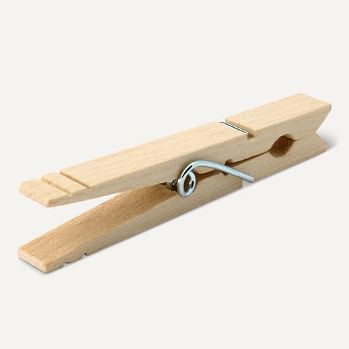 Thumbnail 4 de Amazon Basics Wäscheklammern aus Holz mit Feder – 100 Stück