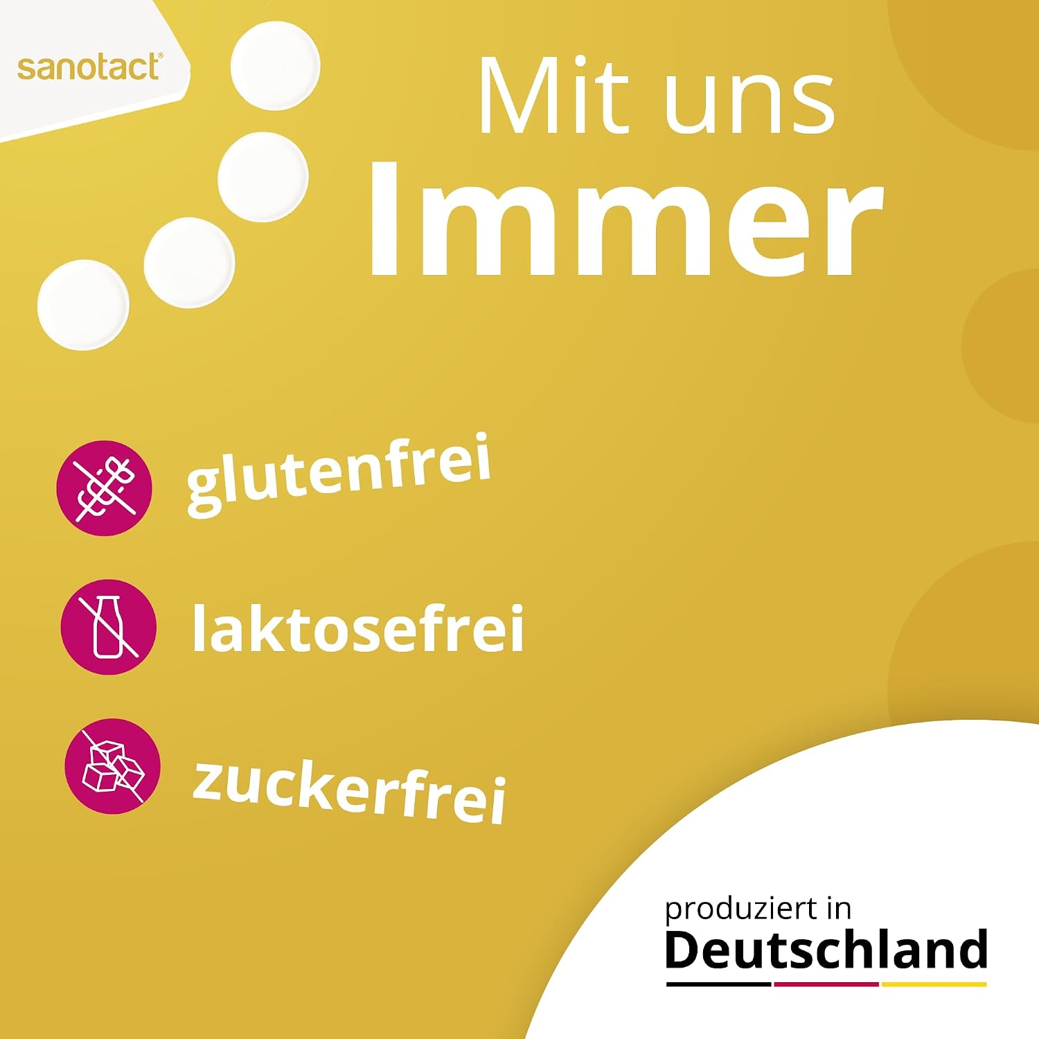 Detalle de sanotact Zink + C + D Lutschtabletten – 8 × 20 Stück