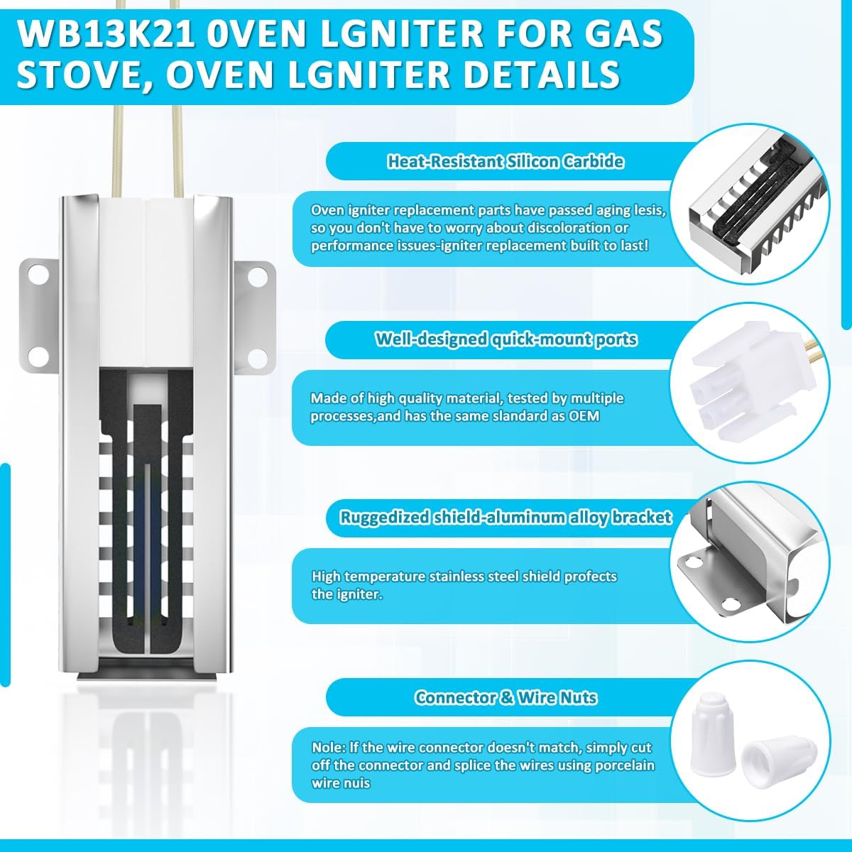 Detalle de JIYIZO Gas Oven Igniter 41-216