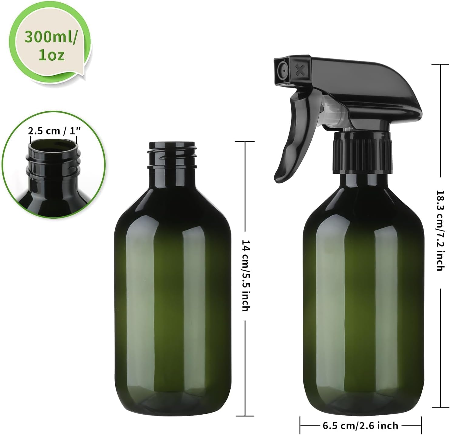 Detalle de Arkeiliy PWP-1 2-Pack Spray Bottles, 300 ml, Adjustable Nozzle