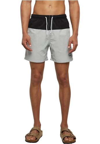 Detalle de Urban Classics Block Swim Shorts per Uomo - Lightasphalt/Black, 4XL