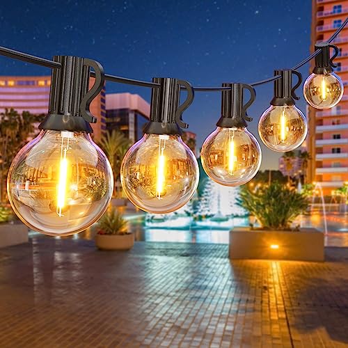 Detalle de GPATIO Guirlande Guinguette Extérieur G40 – 18 m, 30+1 LED IP45, Blanc Chaud