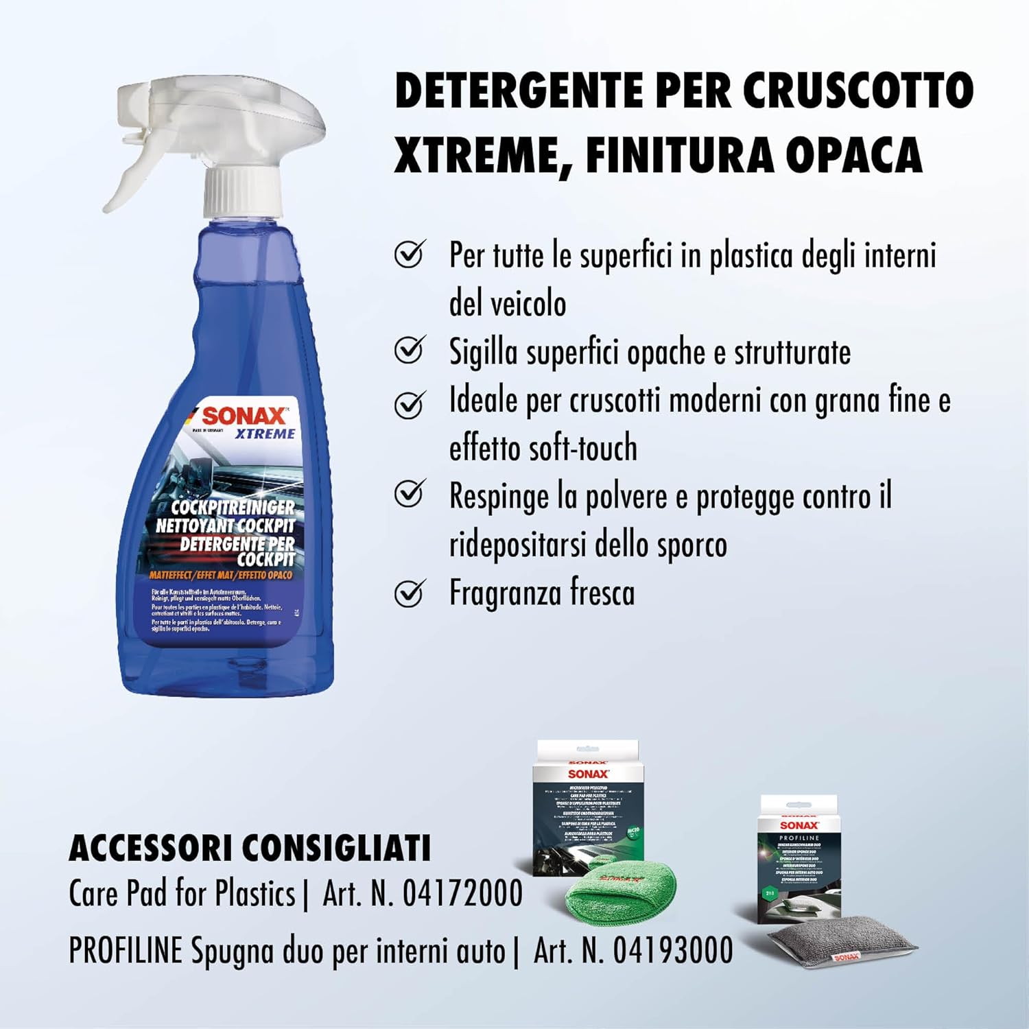 Thumbnail 3 de SONAX XTREME Detergente per cockpit 500 ml (art. 02832410-820) per plastiche soft-touch