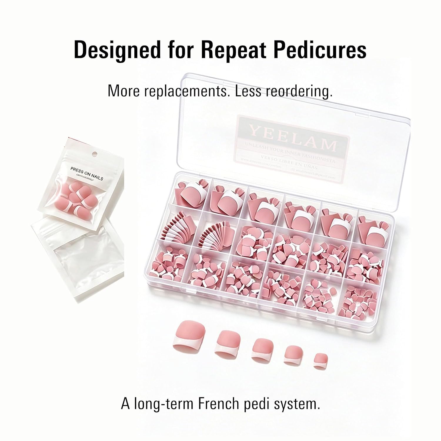 Thumbnail 6 de YeeLam Press-On Toenails, 240-Piece Pack