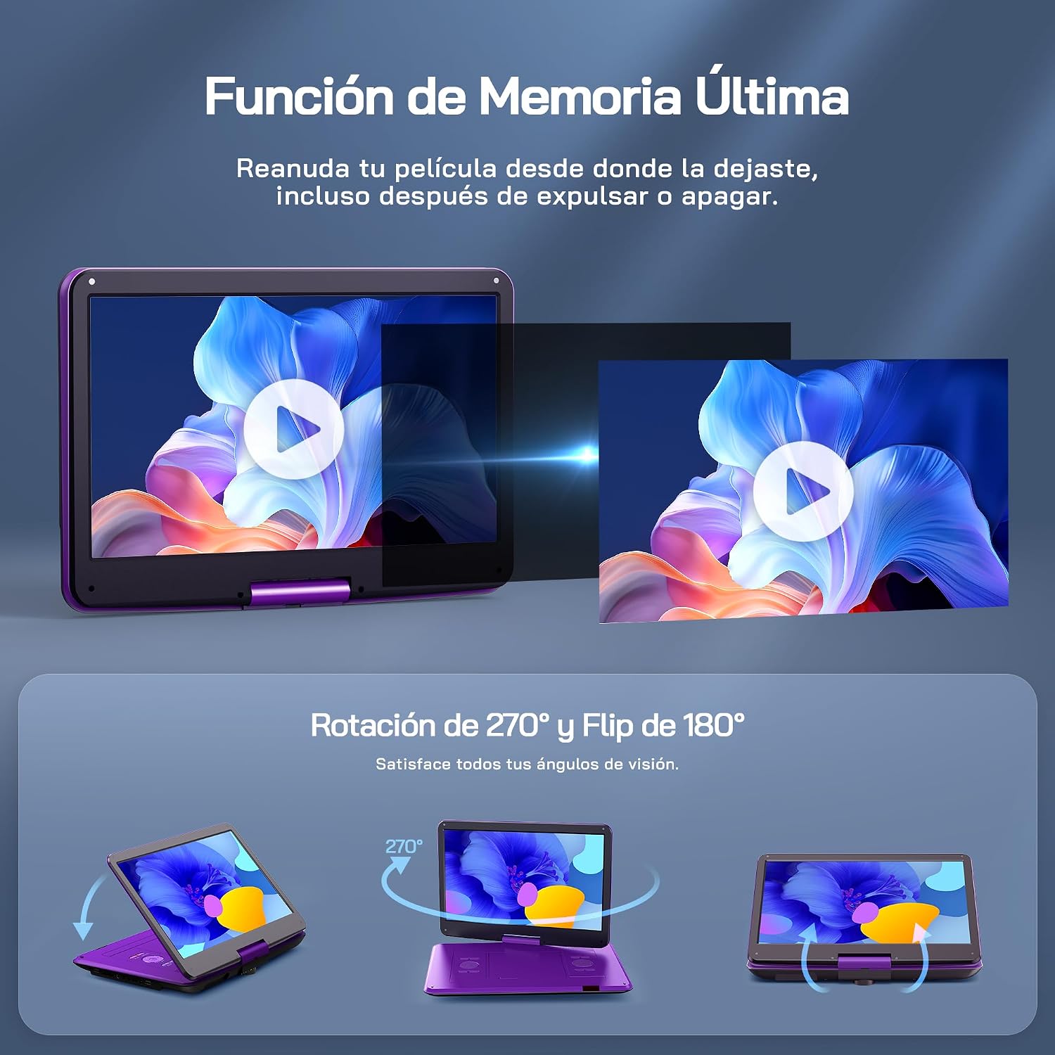 Thumbnail 5 de WOLFANG Reproductor DVD portátil 15,6" 5000 mAh