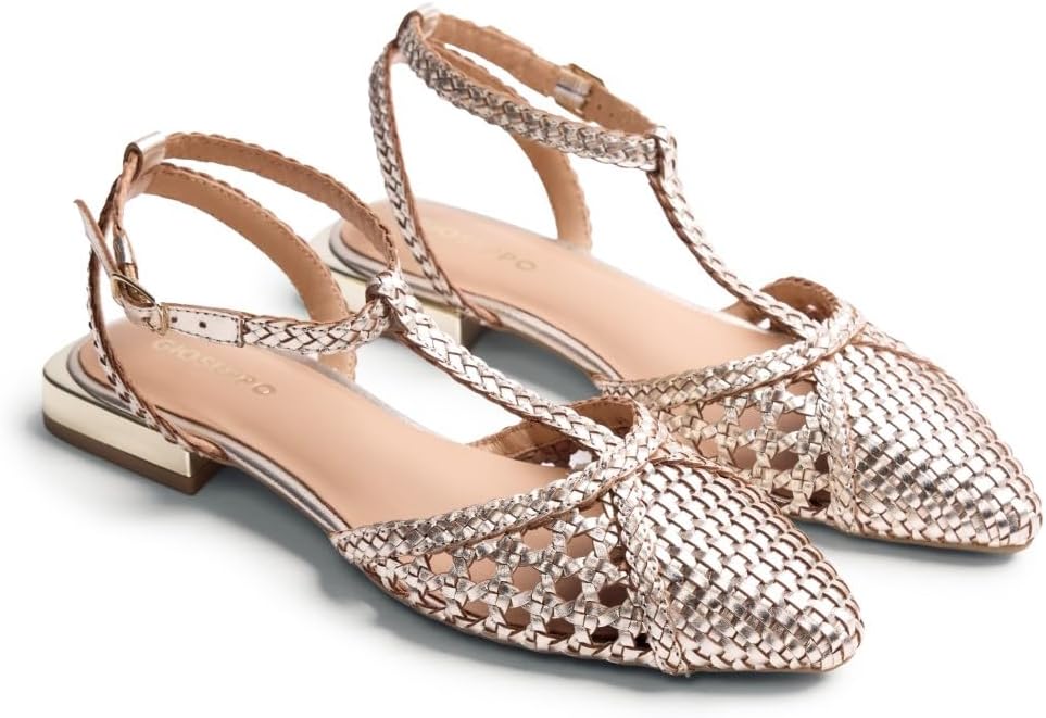 Detalle de GIOSEPPO Femme Jhelum Chaussure Baby — élégance tressée, cuir et confort pour petites pieds