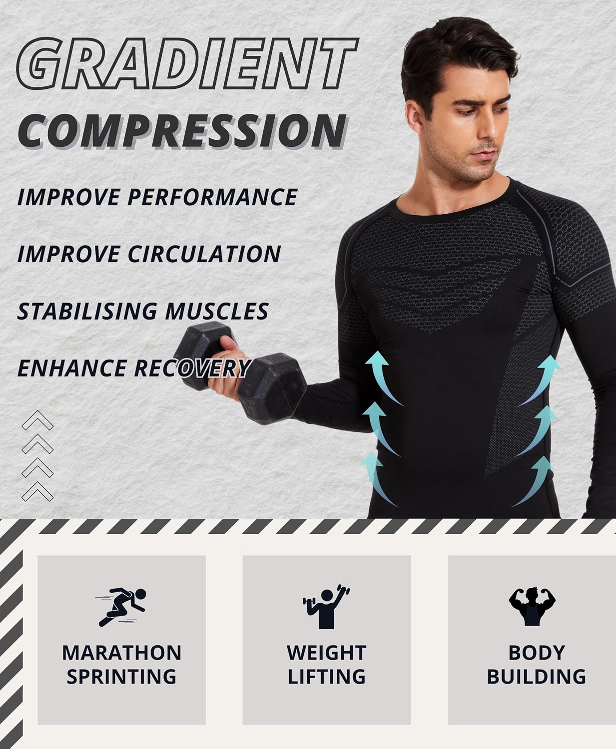 Thumbnail 4 de AMZSPORT Maglia Compressione Uomo Manica Lunga