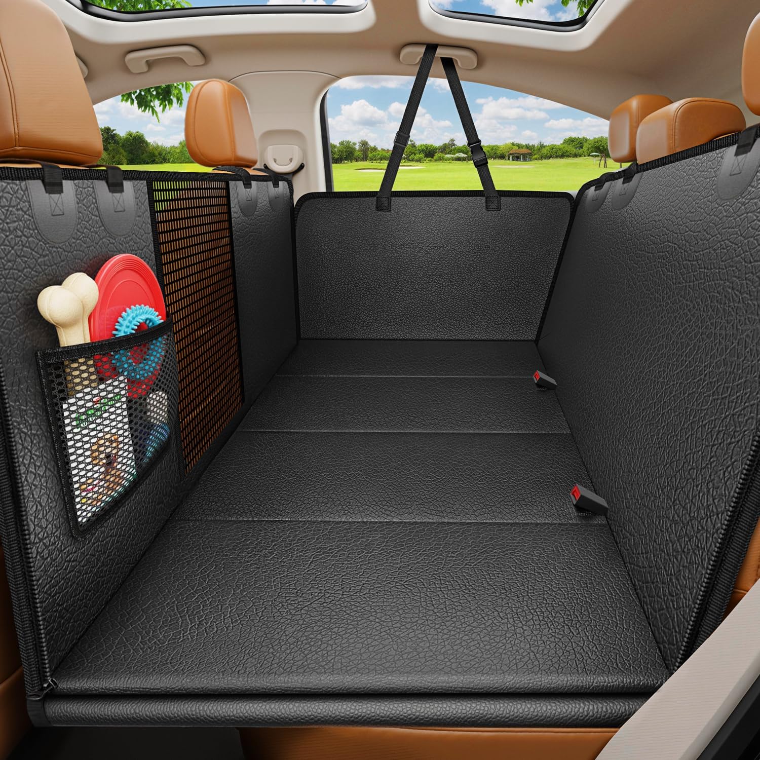Detalle de URPOWER PU Leather Backseat Extender for Dogs