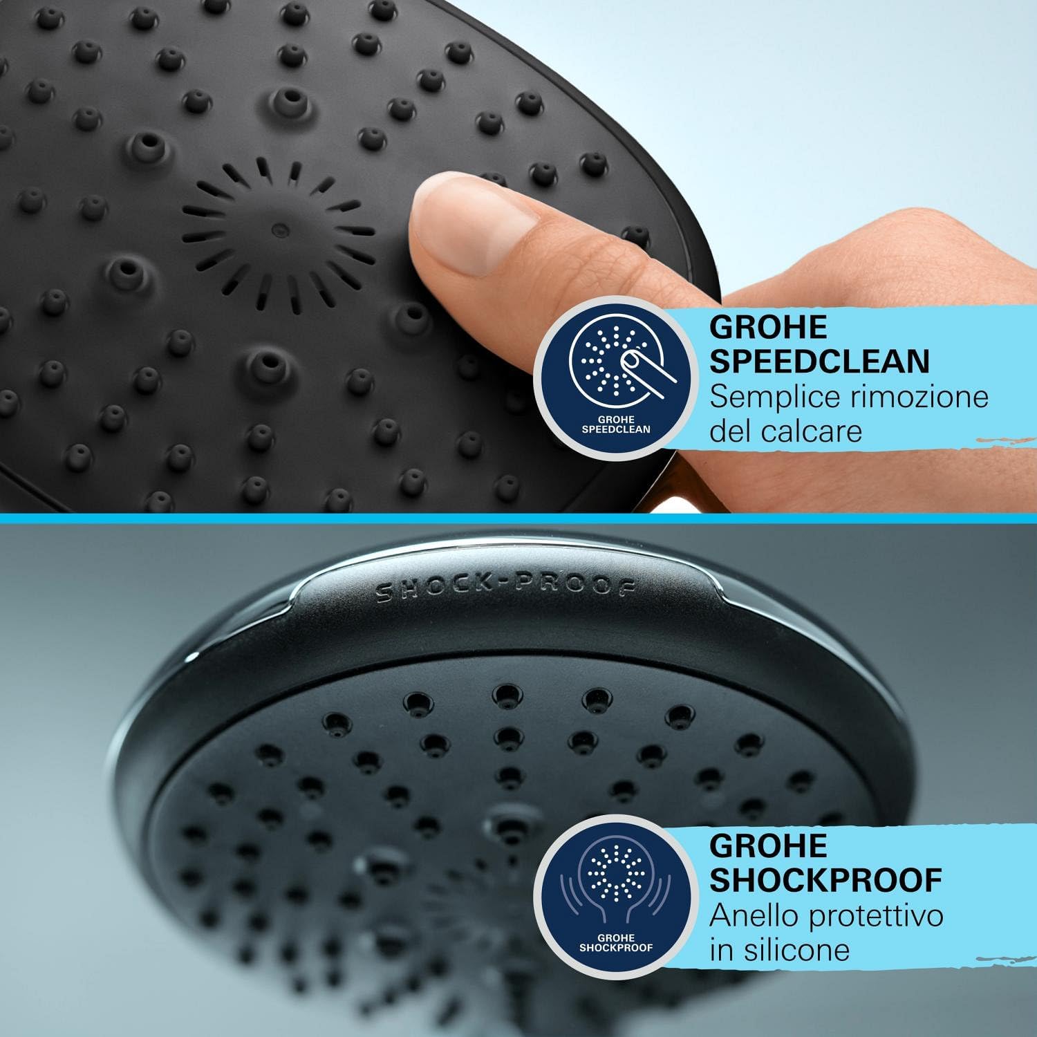 Detalle de GROHE Vitalio Start 110 Set Saliscendi Doccia con getto Rain, asta 600 mm e flessibile 1750 mm – Cromo 27942001
