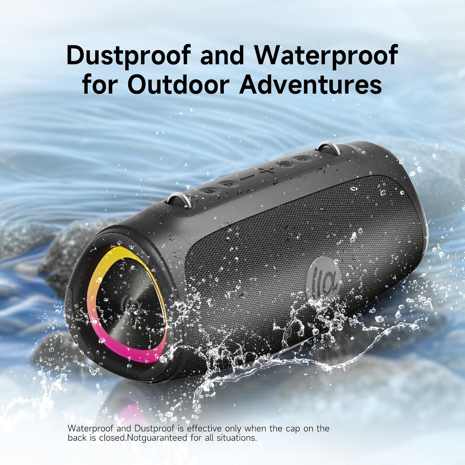 Detalle de TAZATA Boomblaster Mini: 90W Outdoor Bluetooth-Lautsprecher mit Powerbank & Broadcast-Funktion
