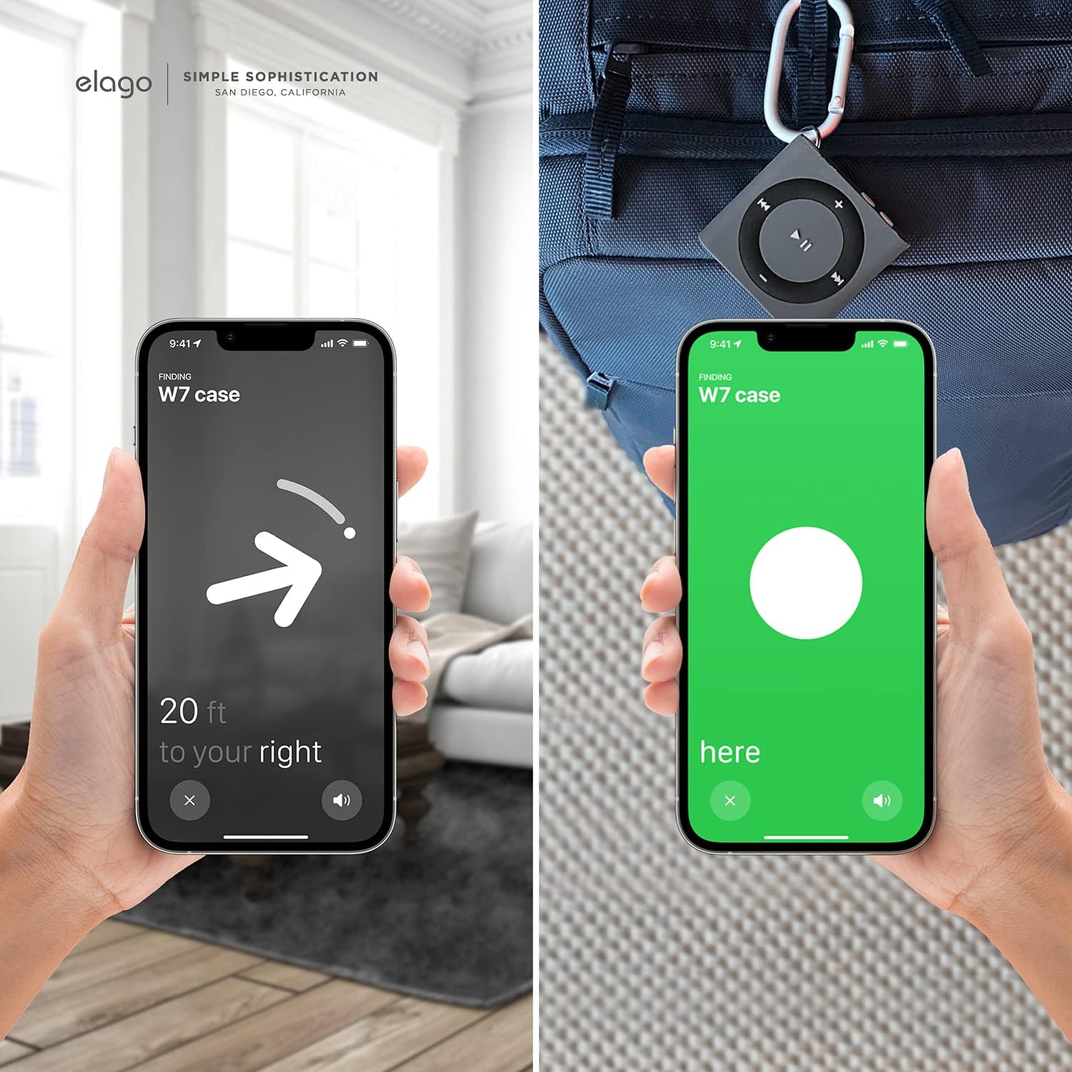 Thumbnail 5 de Coque porte-clés elago W7 pour Apple AirTag (compatibles 2e gén 2026 & 1re gén) – protection antichute, design classique (gris foncé)