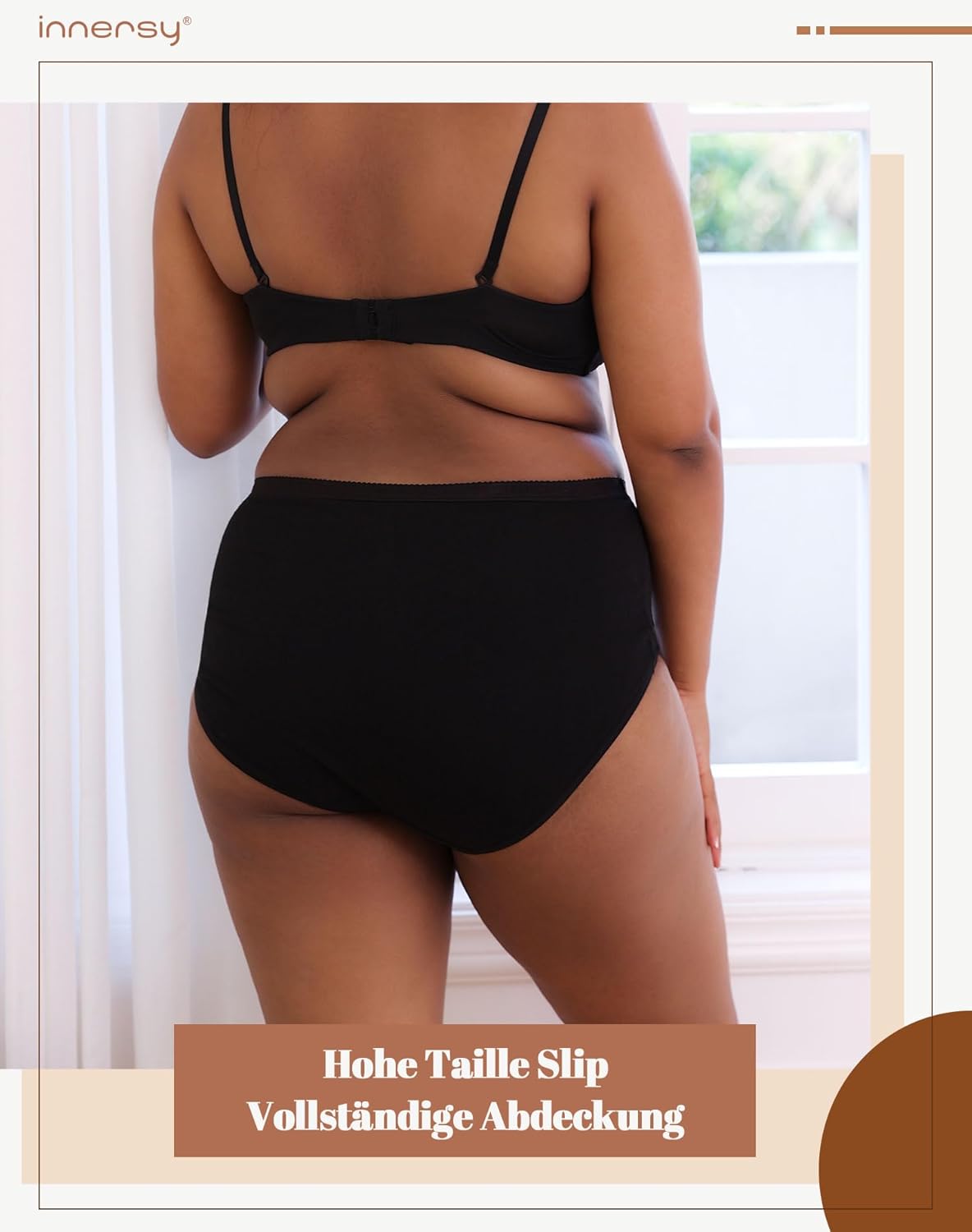 Thumbnail 2 de INNERSY Große Größe Damenunterwäsche: Baumwoll-High-Waist Maxi-Slip im 5er Pack
