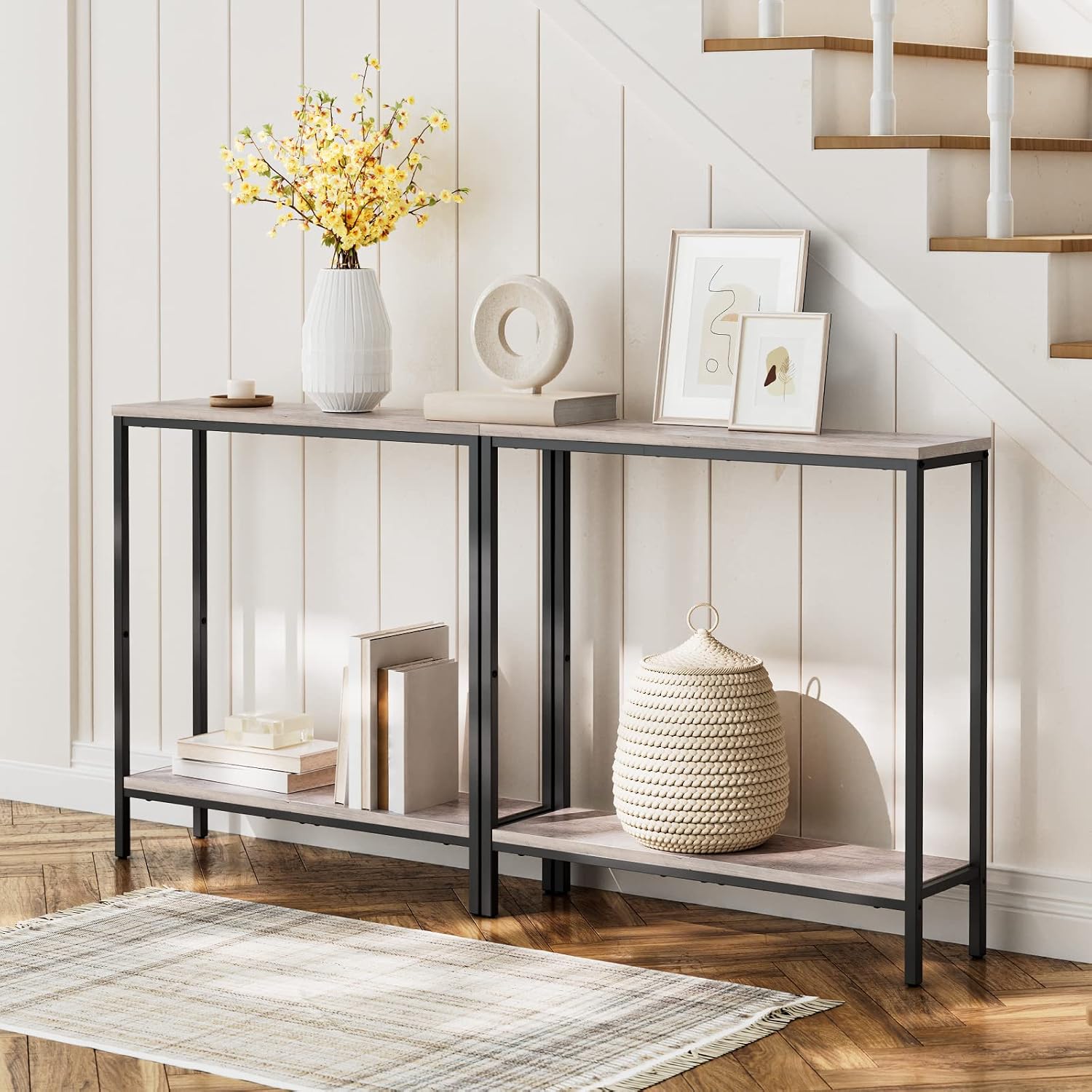 Thumbnail 5 de HOOBRO Consolle Ingresso 75 x 22 x 75 cm – Tavolo Console Stretto in Bianco