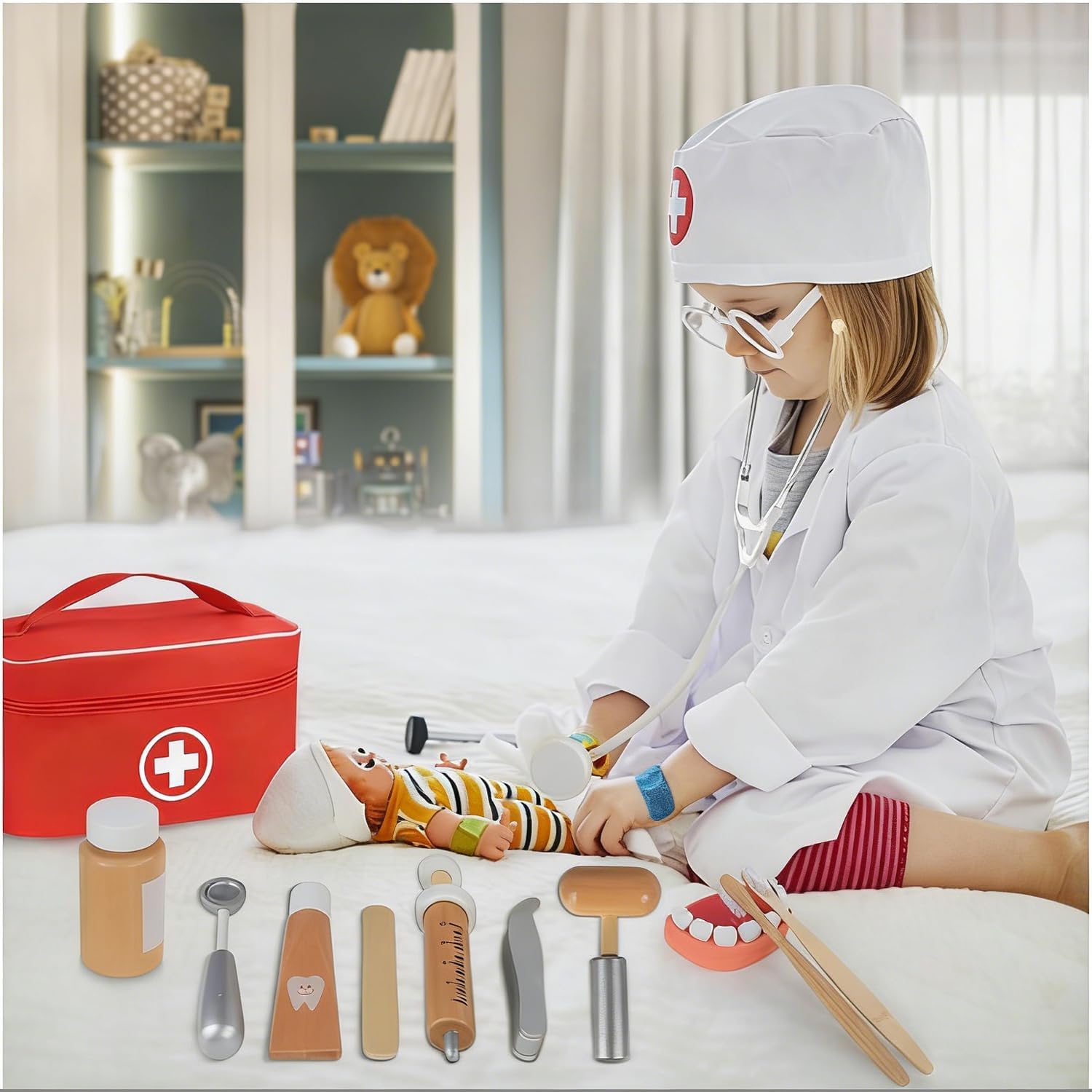 Thumbnail 6 de TGTT Doctors Set for Kids: 2-in-1 Dress-Up Kit with Real Stethoscope