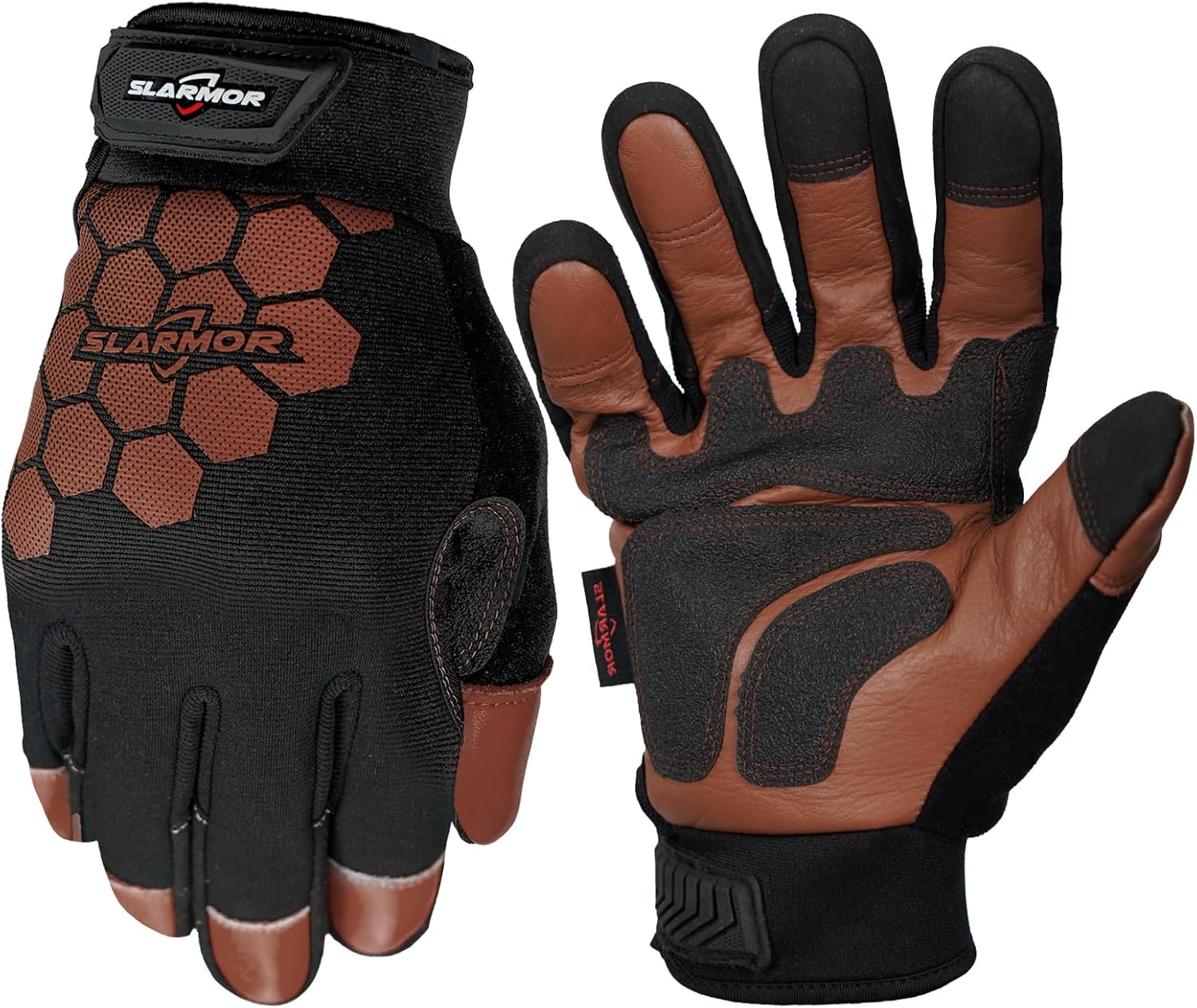 Detalle de SLARMOR Winter Work Gloves for Men, Waterproof, Touchscreen, Cowhide Palm