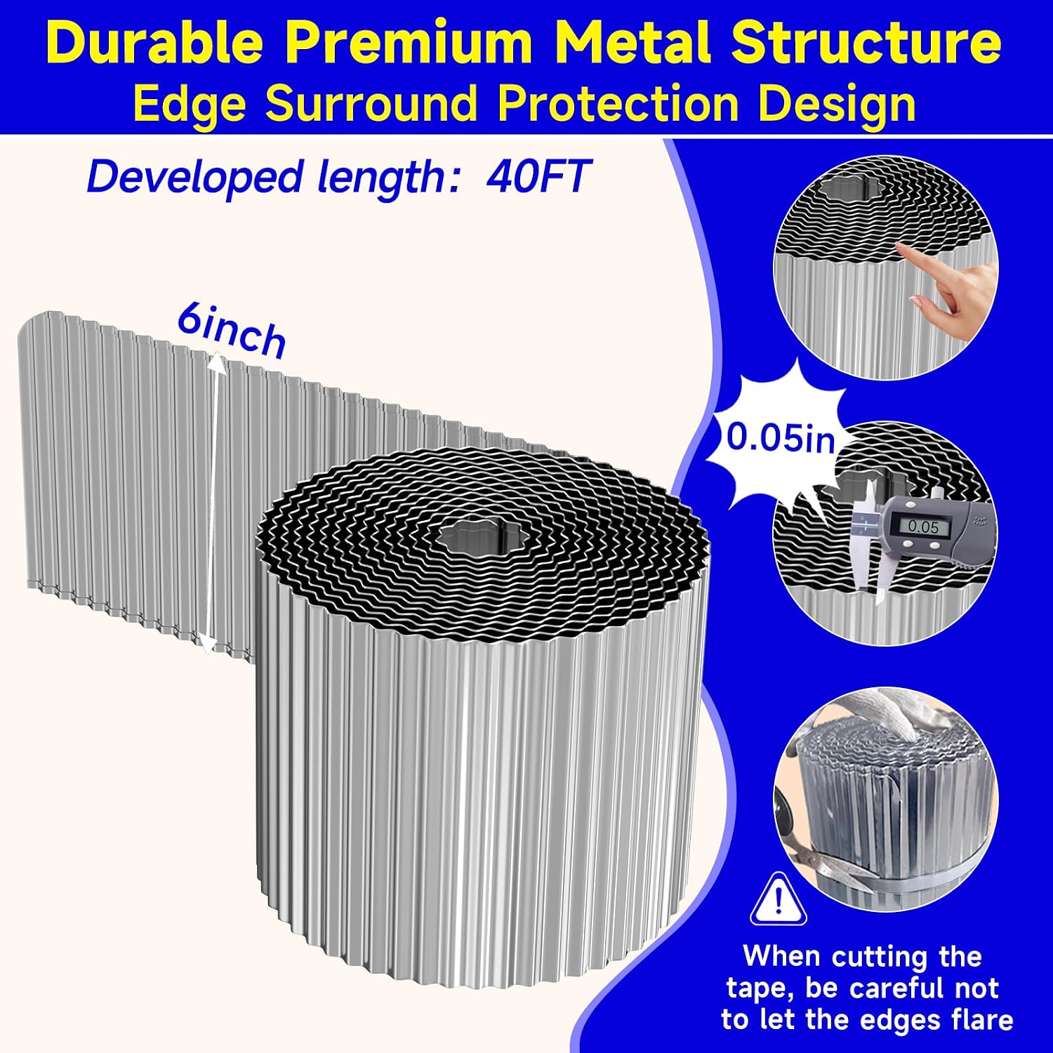 Detalle de GTSABWAY YSBWJ-6X40Ft Corrugated Galvanized Steel Garden Edging