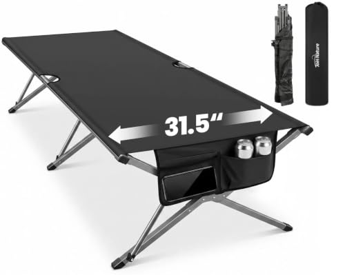 Detalle de Join Nature Feldbett Klappbar 210 x 80 x 60 cm – robustes Campingbett mit 200 kg Tragfähigkeit