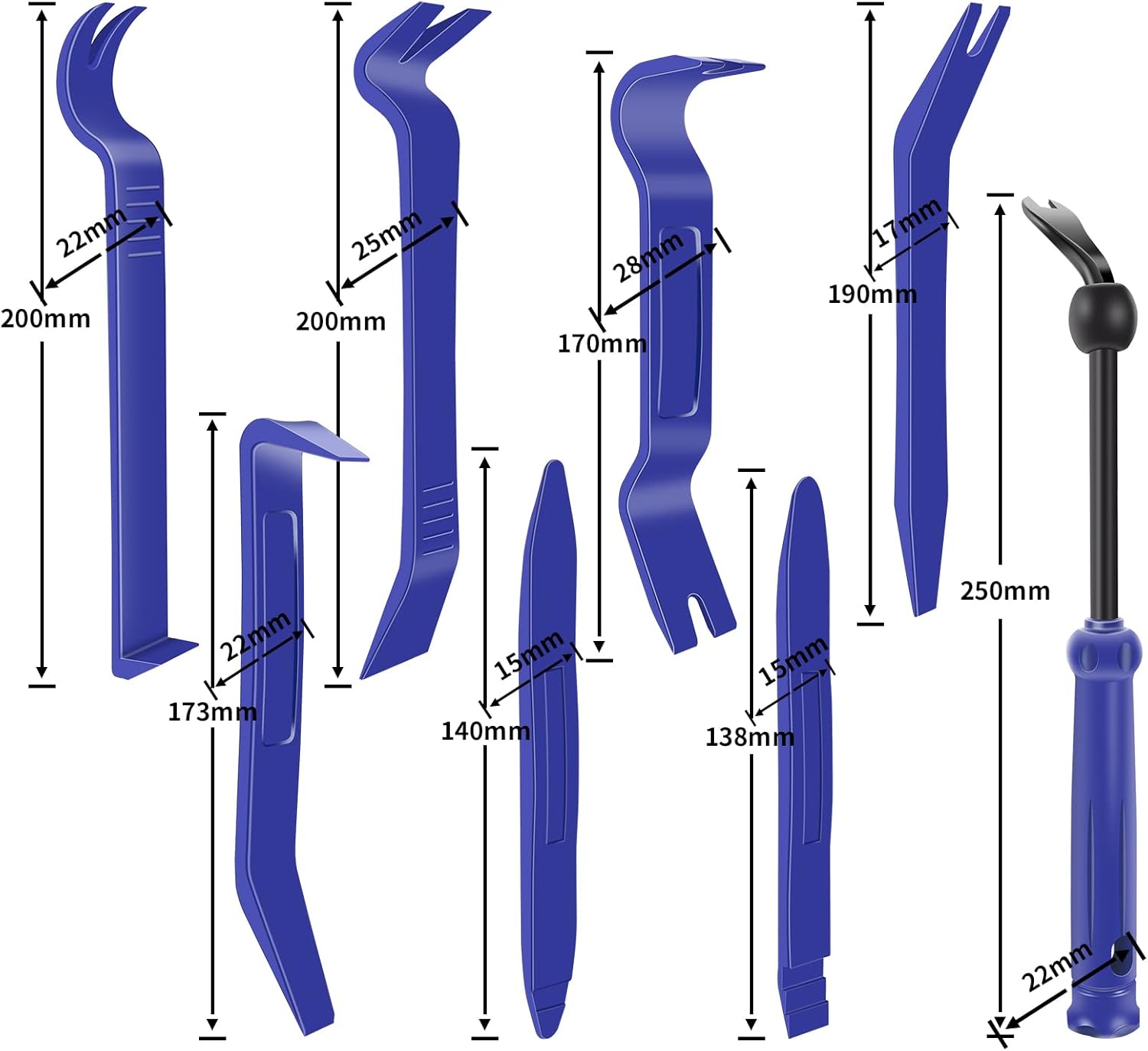 Thumbnail 1 de BEEWAY 17in1 Auto Trim Removal Tool Set – Practical Car Upholstery Repair Kit with Storage Pouch