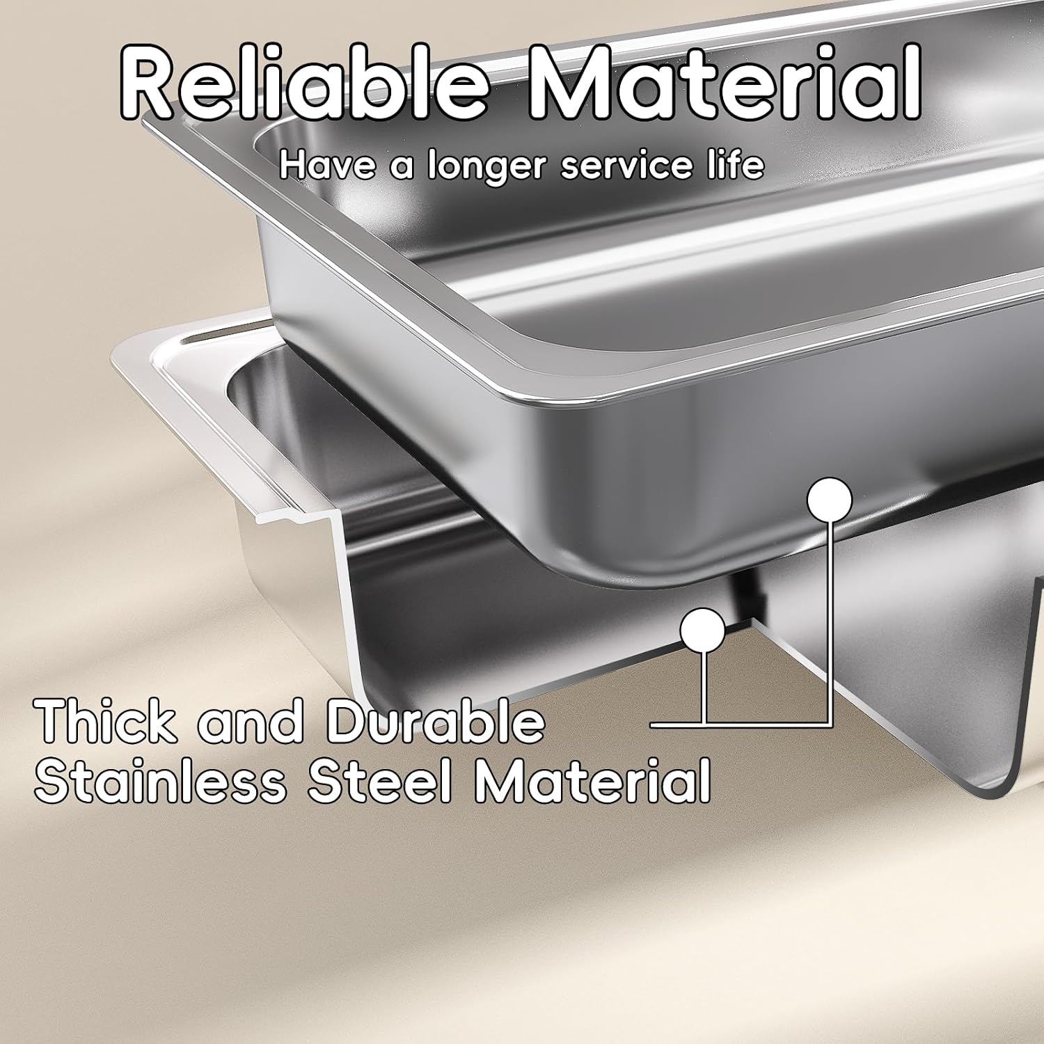 Detalle de Amhier 9Qt Chafing Dishes for Buffet, 4-Pack in Silver