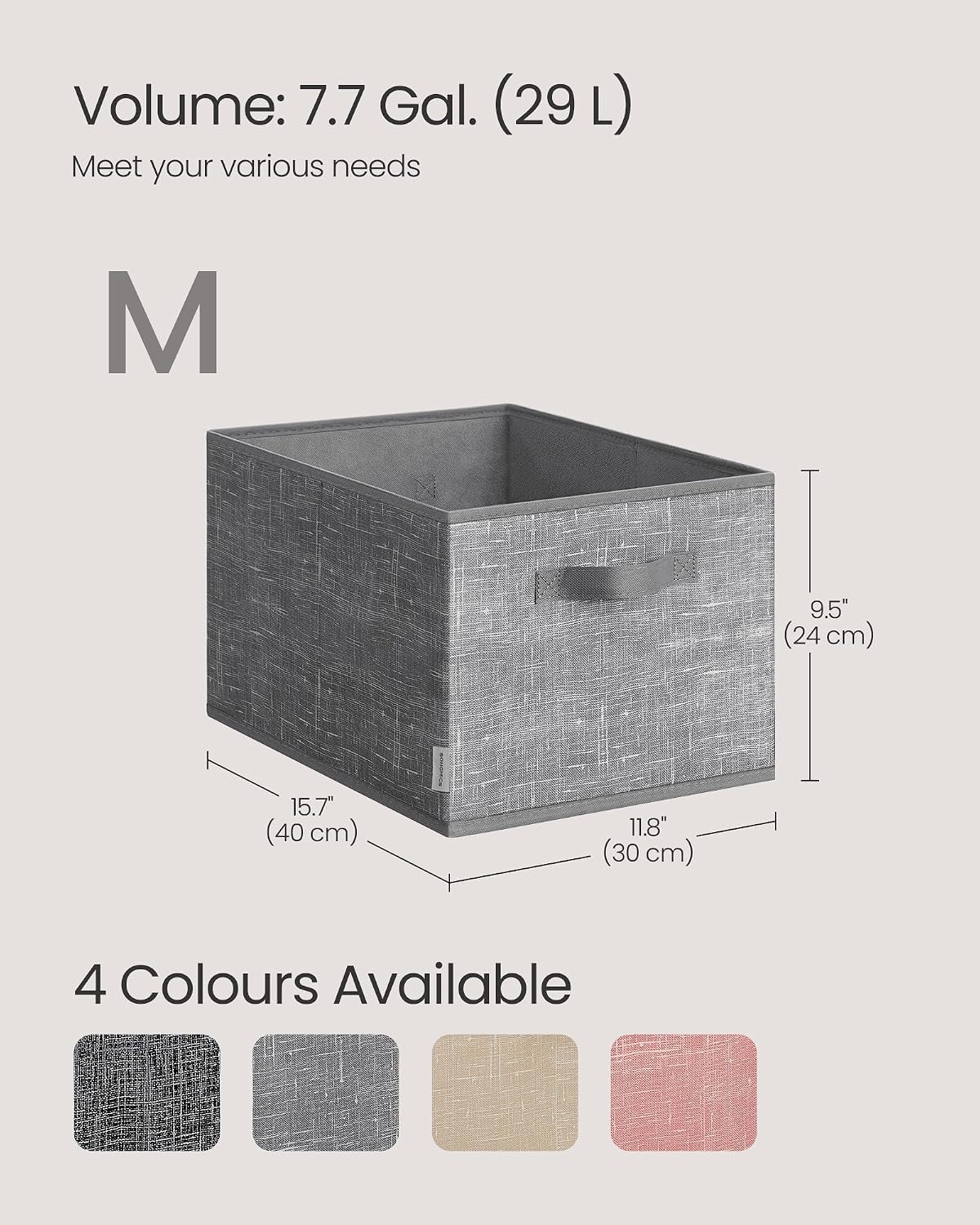 Thumbnail 4 de SONGMICS Collapsible Storage Boxes 29L set of 3