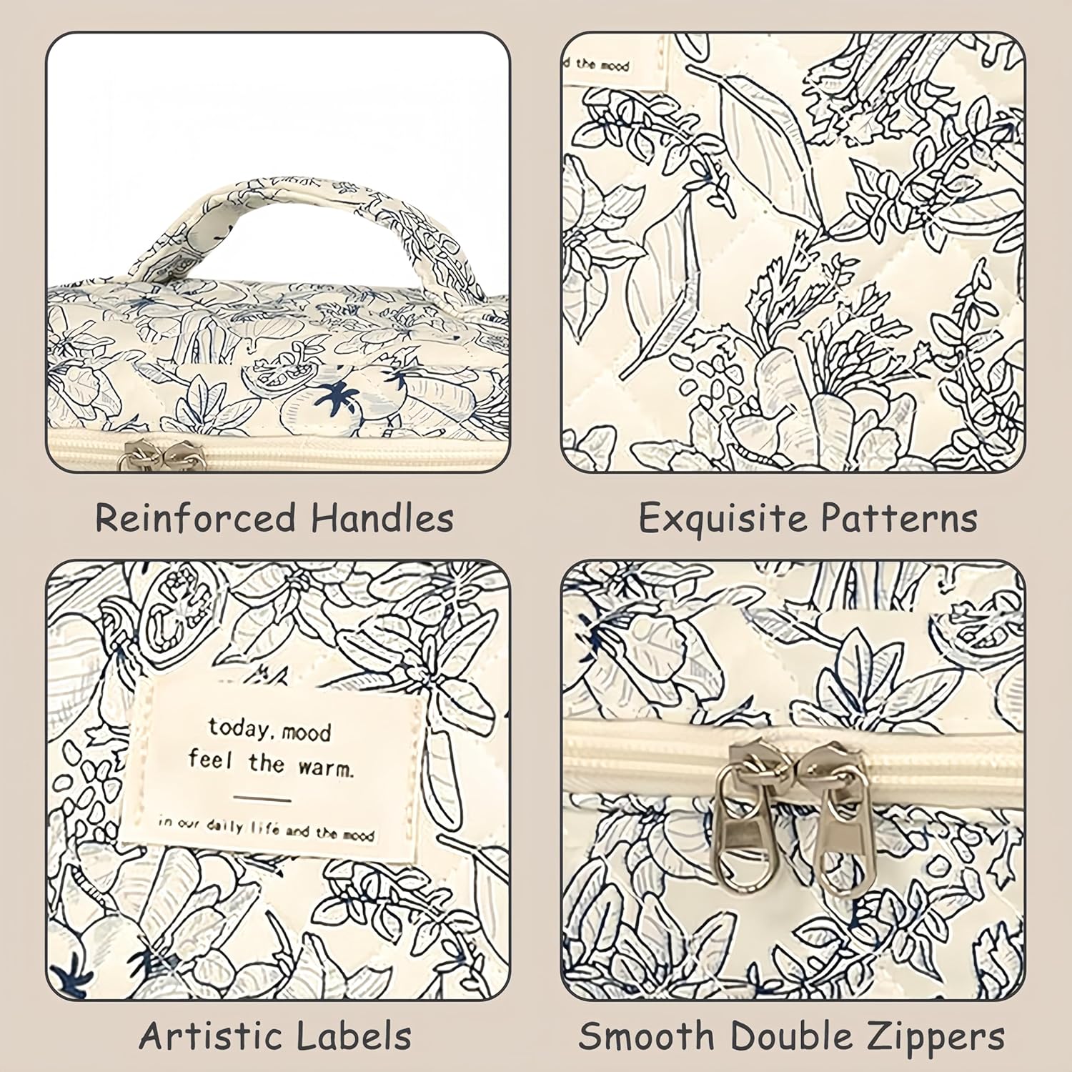 Thumbnail 3 de Aucuu Trousse de Maquillage Fleurie 3 pcs