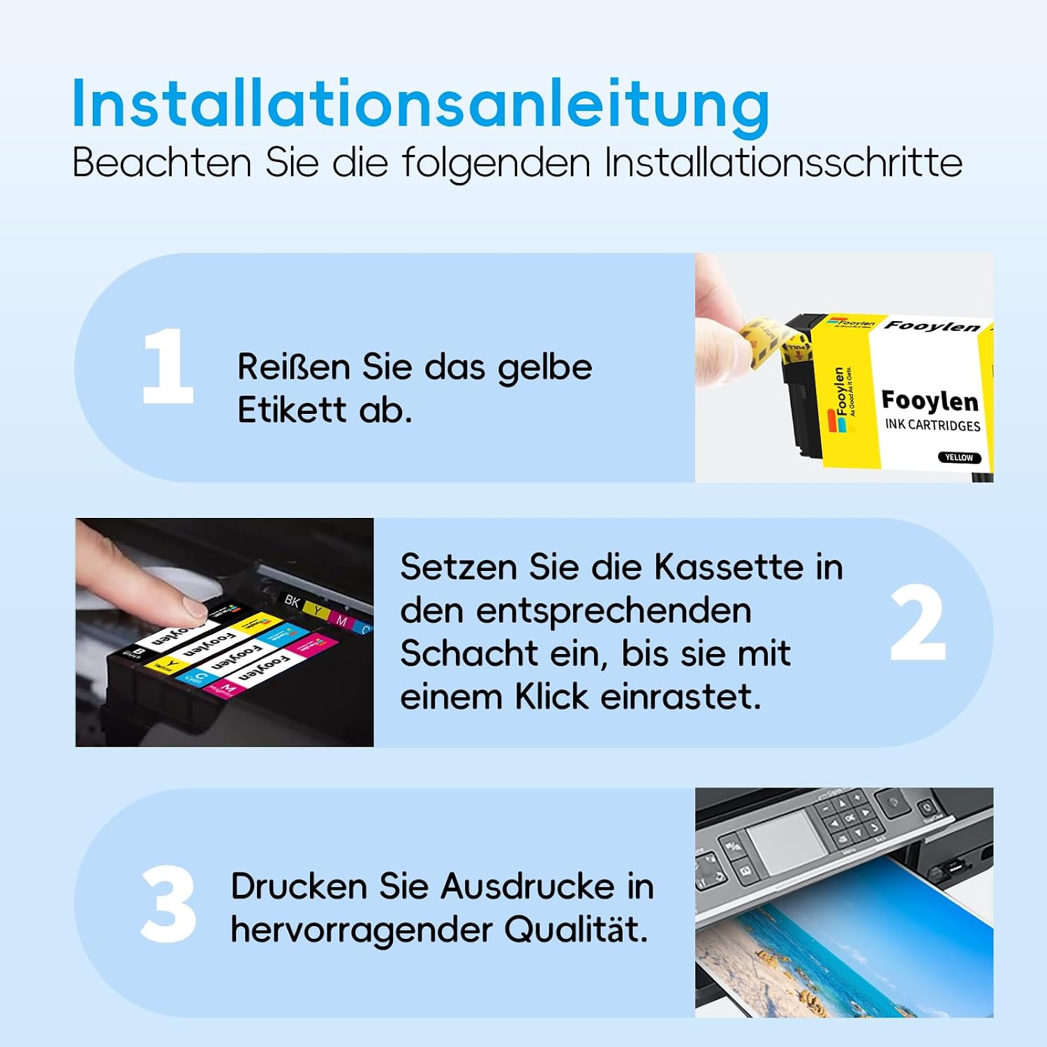 Detalle de Kompatible 405XL Tintenpatronen 10er-Pack für Epson Workforce Pro – 4x Schwarz, 2x Cyan, 2x Magenta, 2x Gelb