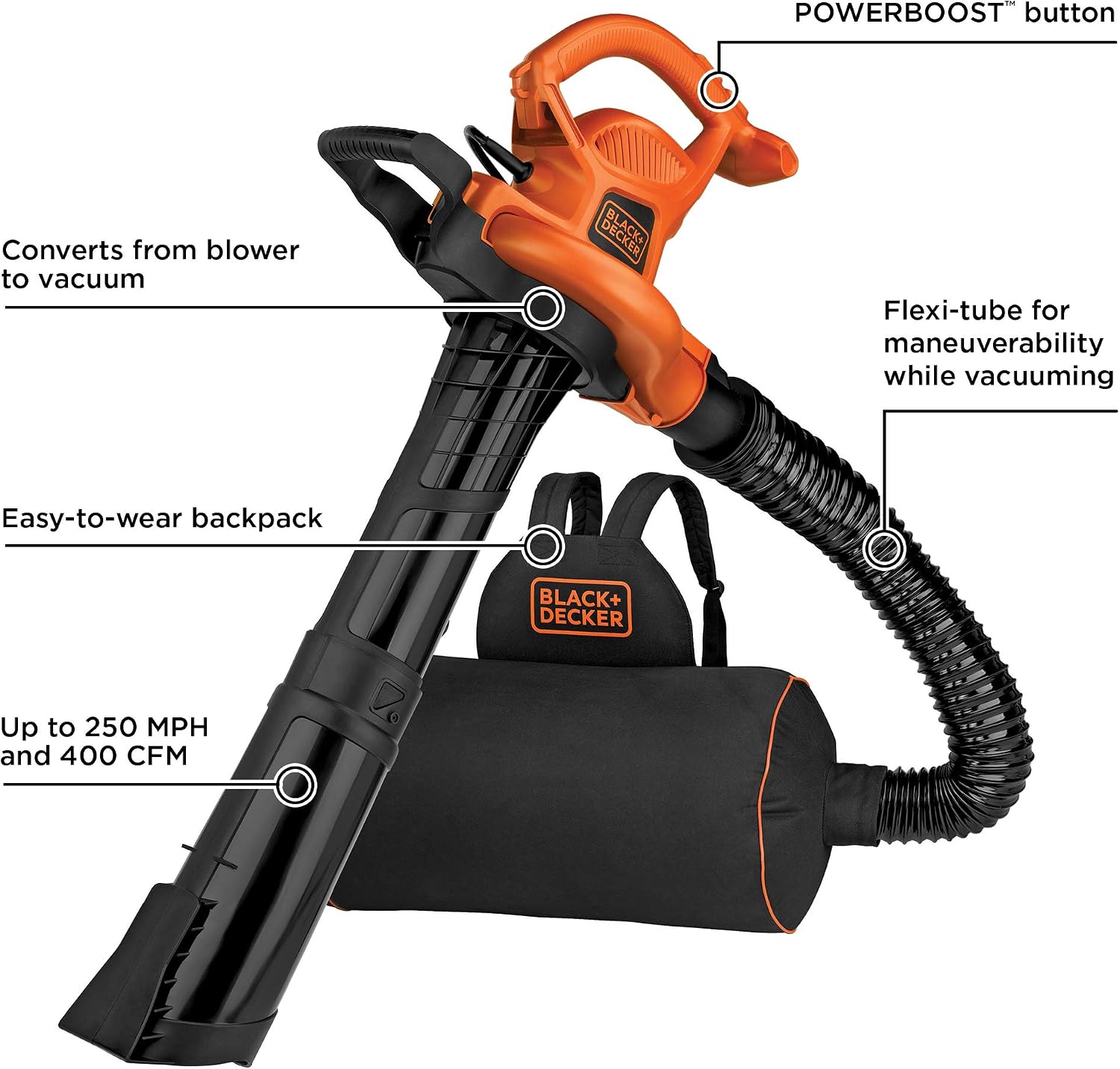 Detalle de BLACK+DECKER Leaf Blower Vacuum BEBL7000-CA