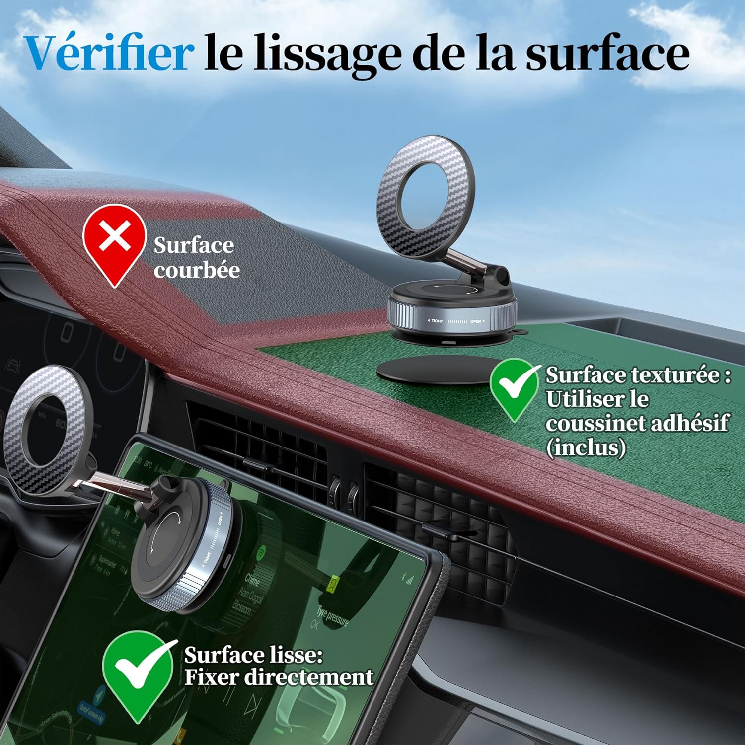 Thumbnail 1 de PlusAcc Support téléphone voiture 360°