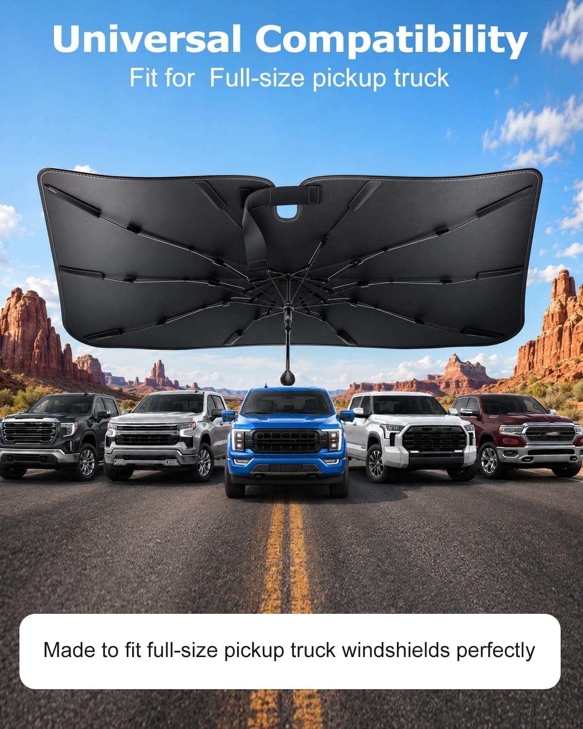 Thumbnail 4 de [2026 Upgraded] Weektic Truck Windshield Sun Shade for Full-Size Pickup Trucks