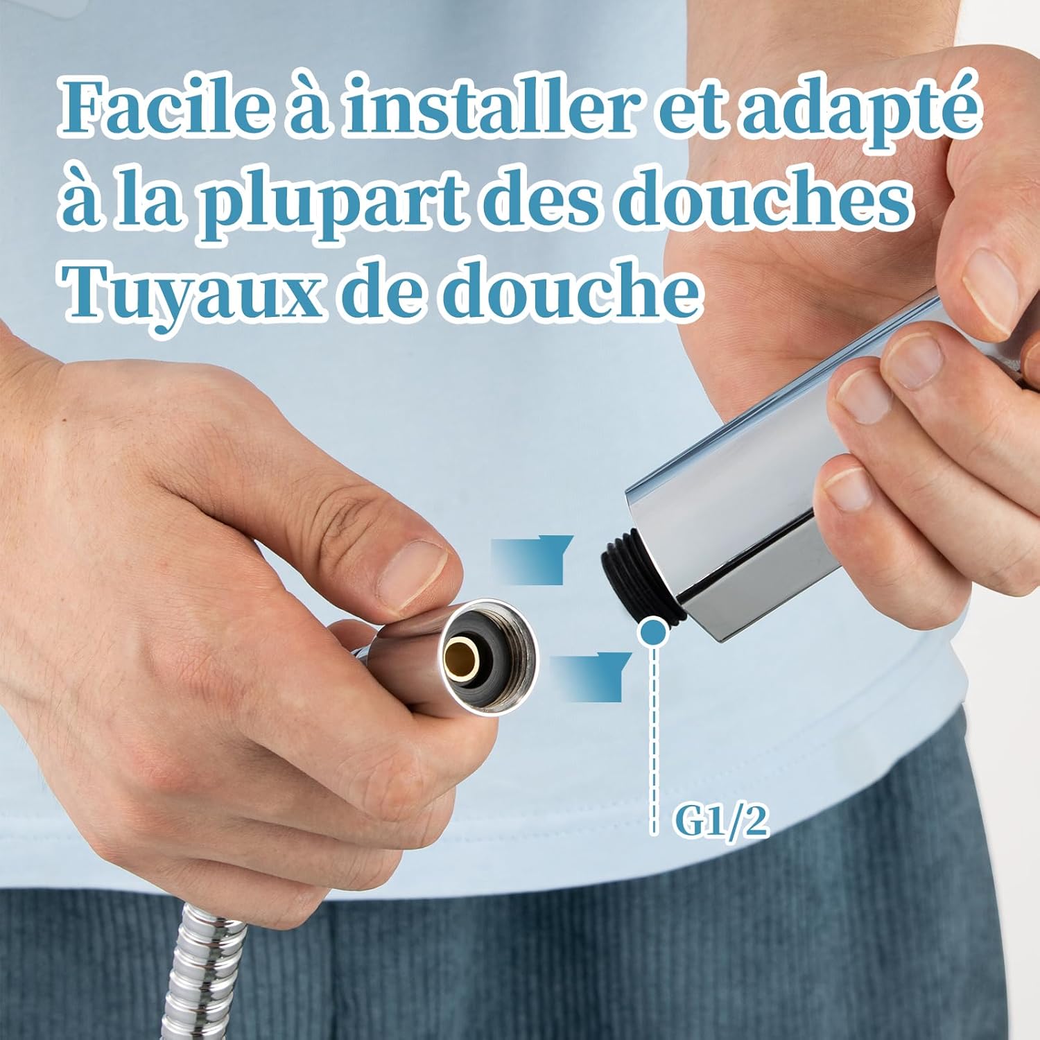 Thumbnail 6 de OFFO pommeau de douche XXL 130 mm en chrome, 6 modes de pulvérisation