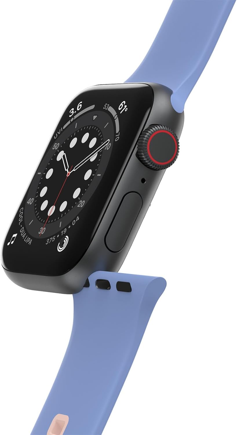 Detalle de OtterBox All Day Watch Band for Apple Watch 40/41/42mm – Durable Soft Touch Silicone, Blue/Beige