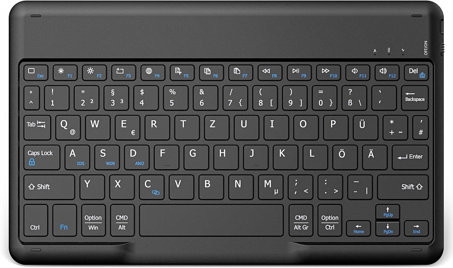 Detalle de EasyAcc Deutsche Bluetooth-Tastatur für Windows, Android & iOS Tablets (QWERTZ, ultradünn, schwarz)