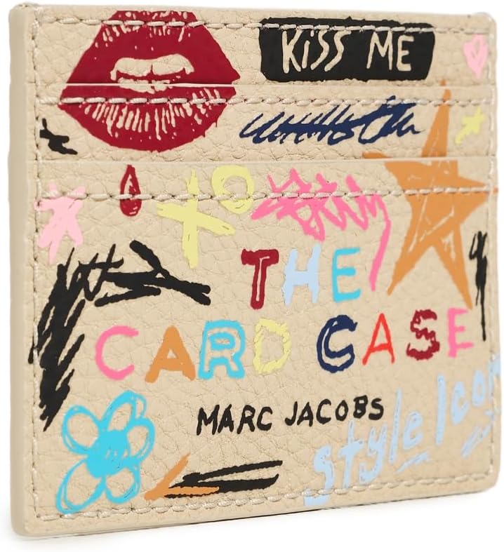 Detalle de Marc Jacobs The Card Case – Borsa Donna Rosa Multi OS con 4 slot e tasca centrale