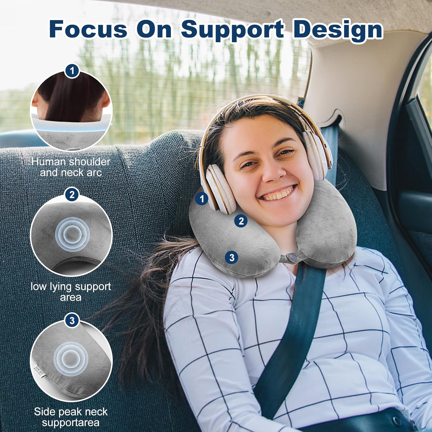 Thumbnail 2 de kierain Travel Pillow Memory Foam Neck Pillow