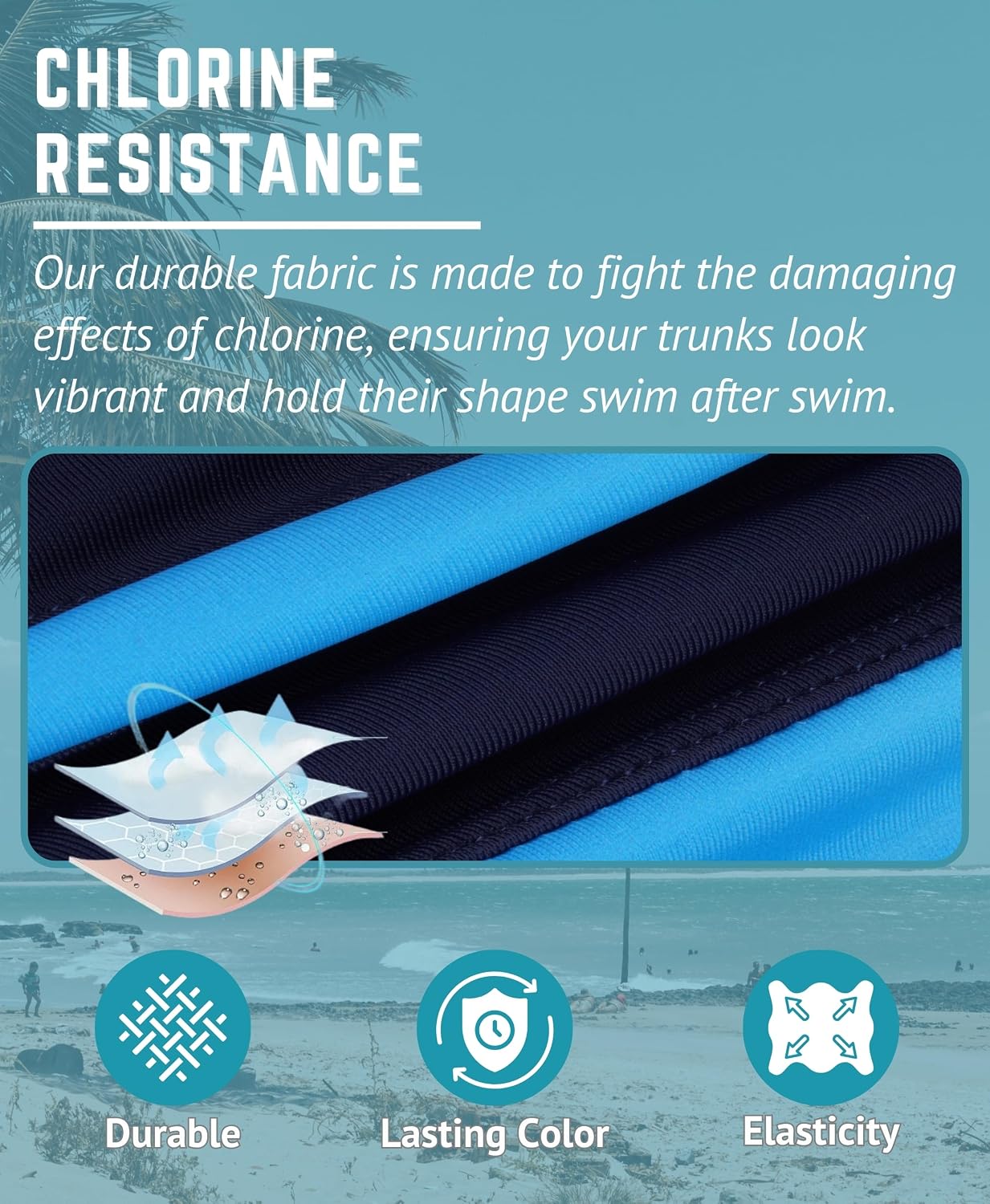 Thumbnail 4 de WHCREAT Mens Swimming Trunks – Quick-Dry, Chlorine-Resistant Boardshorts