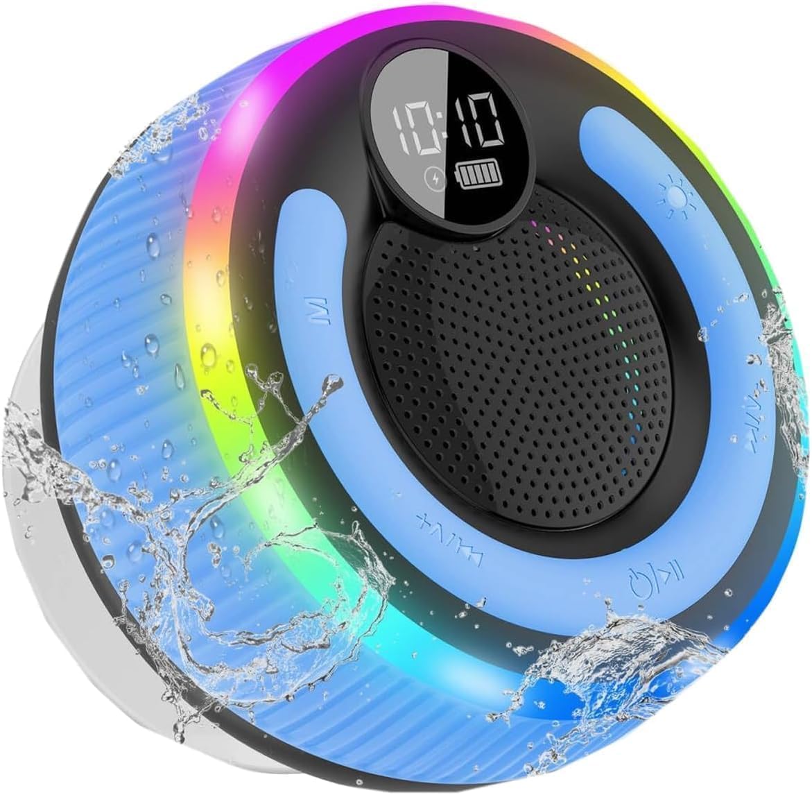 Thumbnail 6 de AOSRAU Bluetooth Shower Speaker (2025) – 360° Stereo, IPX7, 8h, RGB Lights with Display