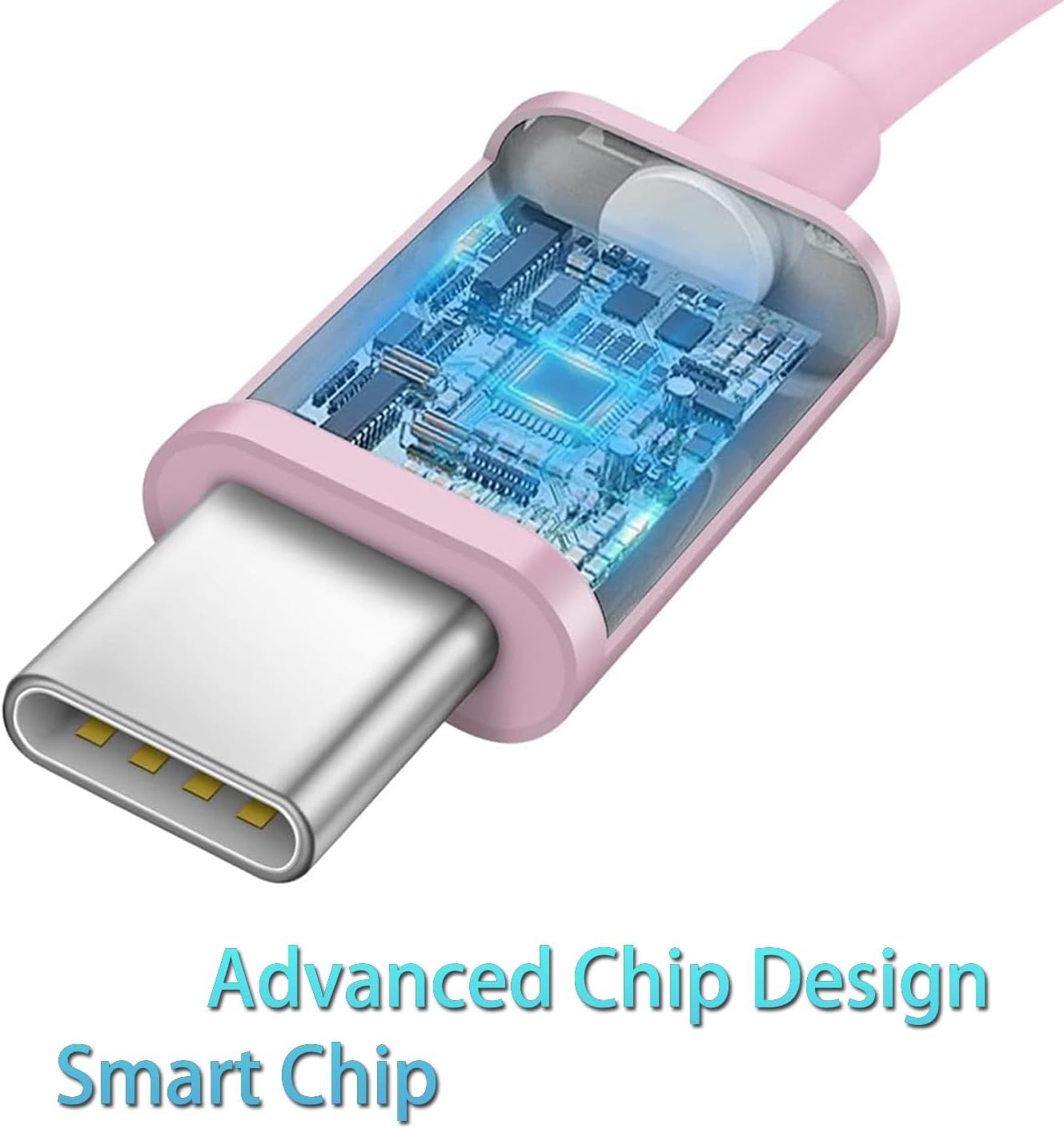 Detalle de Pink USB A to USB C Charger Cable 1M – Fast Charging & Data Sync for iPhone, iPad, Samsung and More
