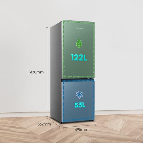 Thumbnail 2 de Fridgemaster MC50165EB 50cm Freestanding Fridge Freezer (175 L) with Crisper Box, Reversible Door, LED Light, Black