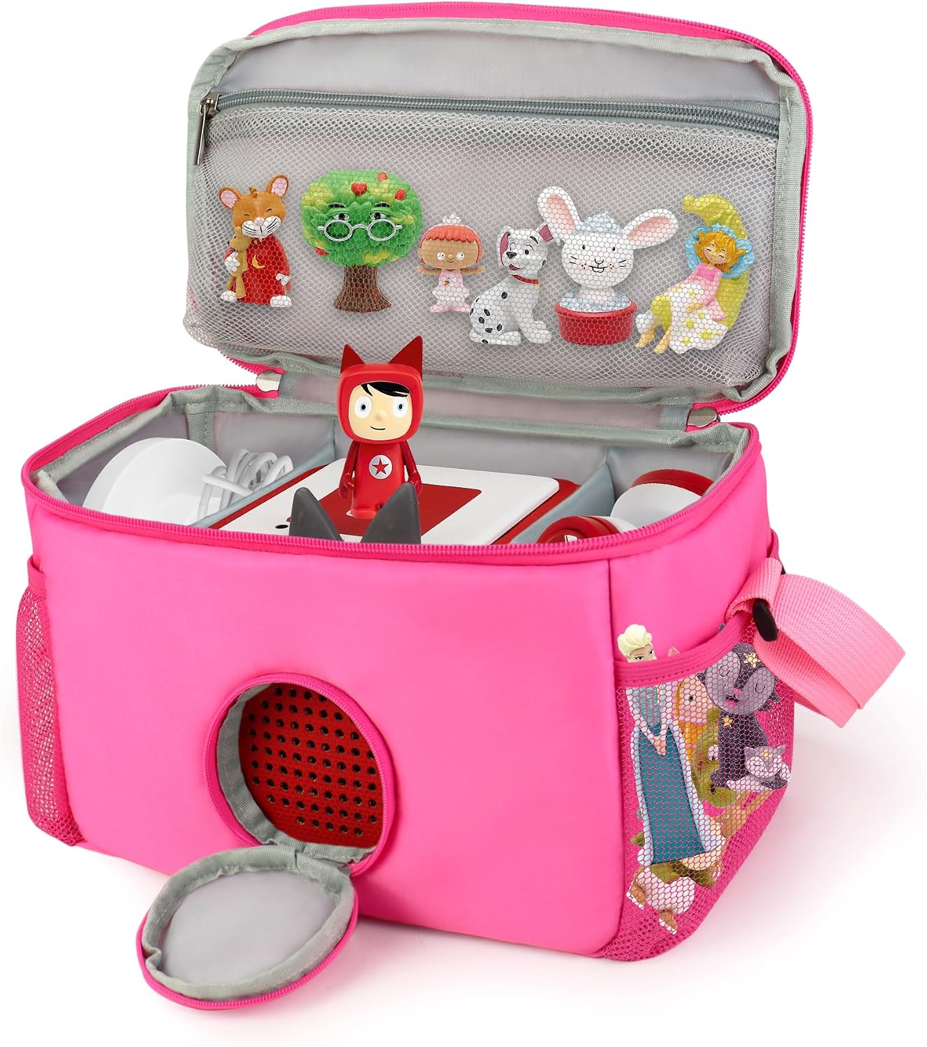Detalle de Wetry Carry Bag for Toniebox and Characters, Pink (28x14x17cm) – Compatible with Versions 2 and 1