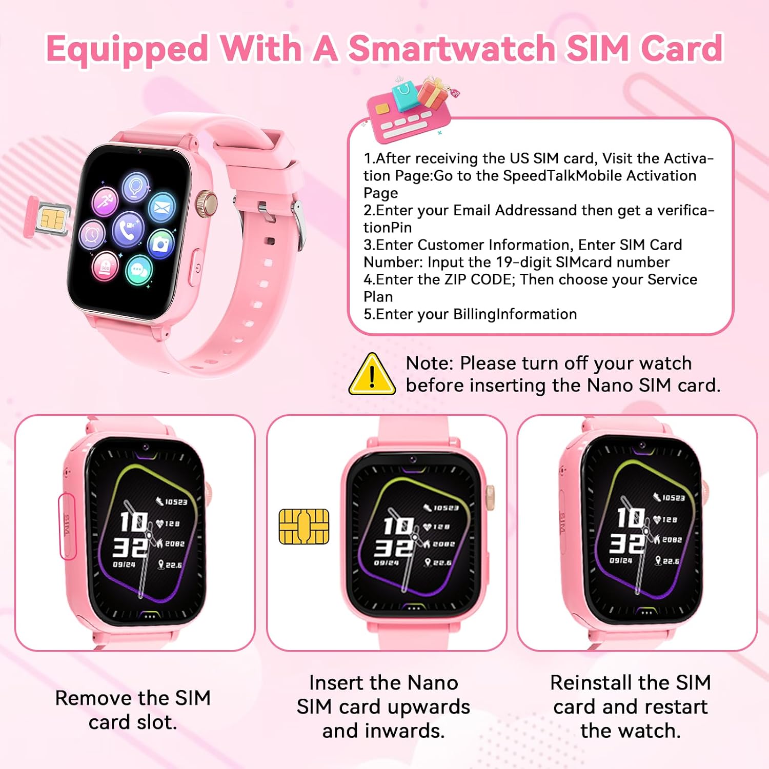 Thumbnail 6 de 4G Kids Smart Watch Phone GPS with Video Calling, Class Mode, and SOS — Pink