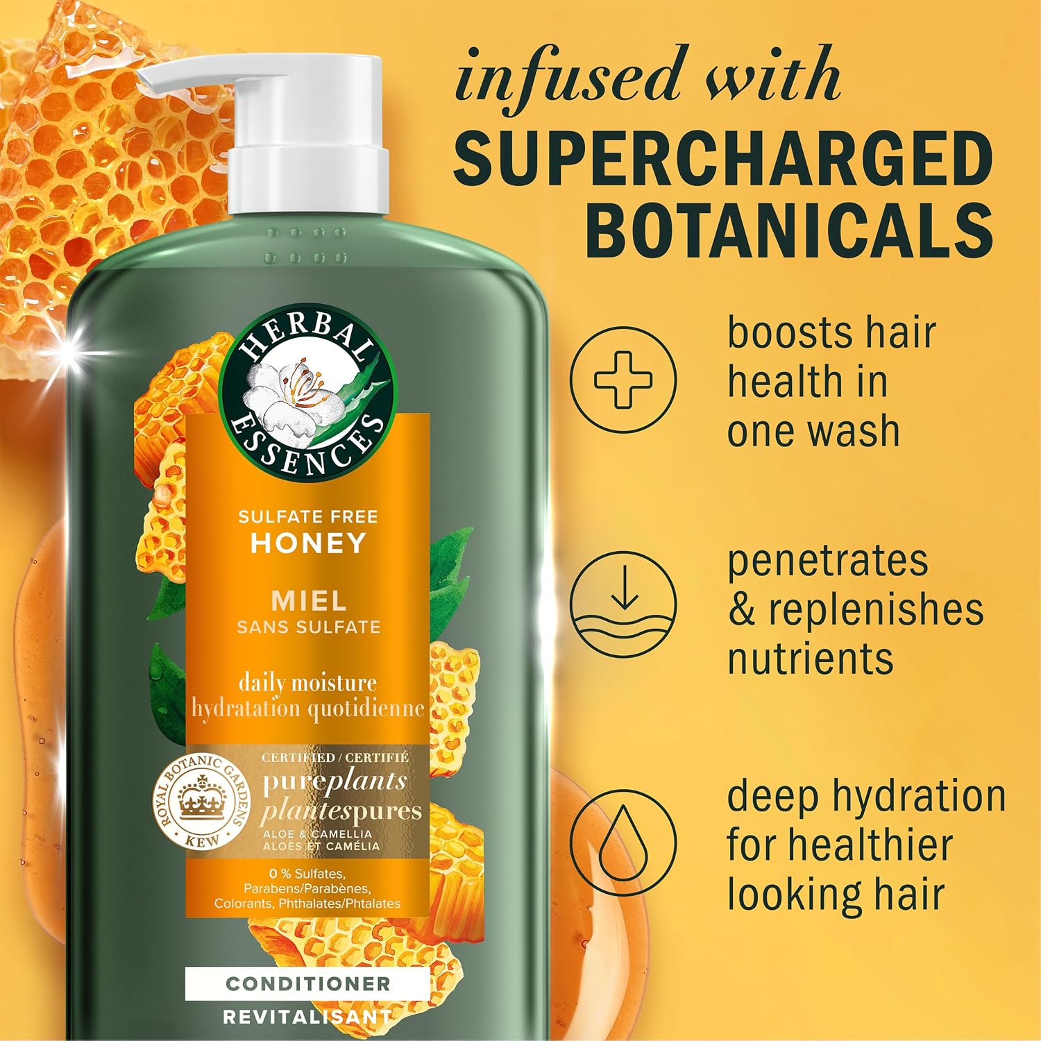 Detalle 2 de Herbal Essences Honey Daily Moisture Conditioner 33.8 oz
