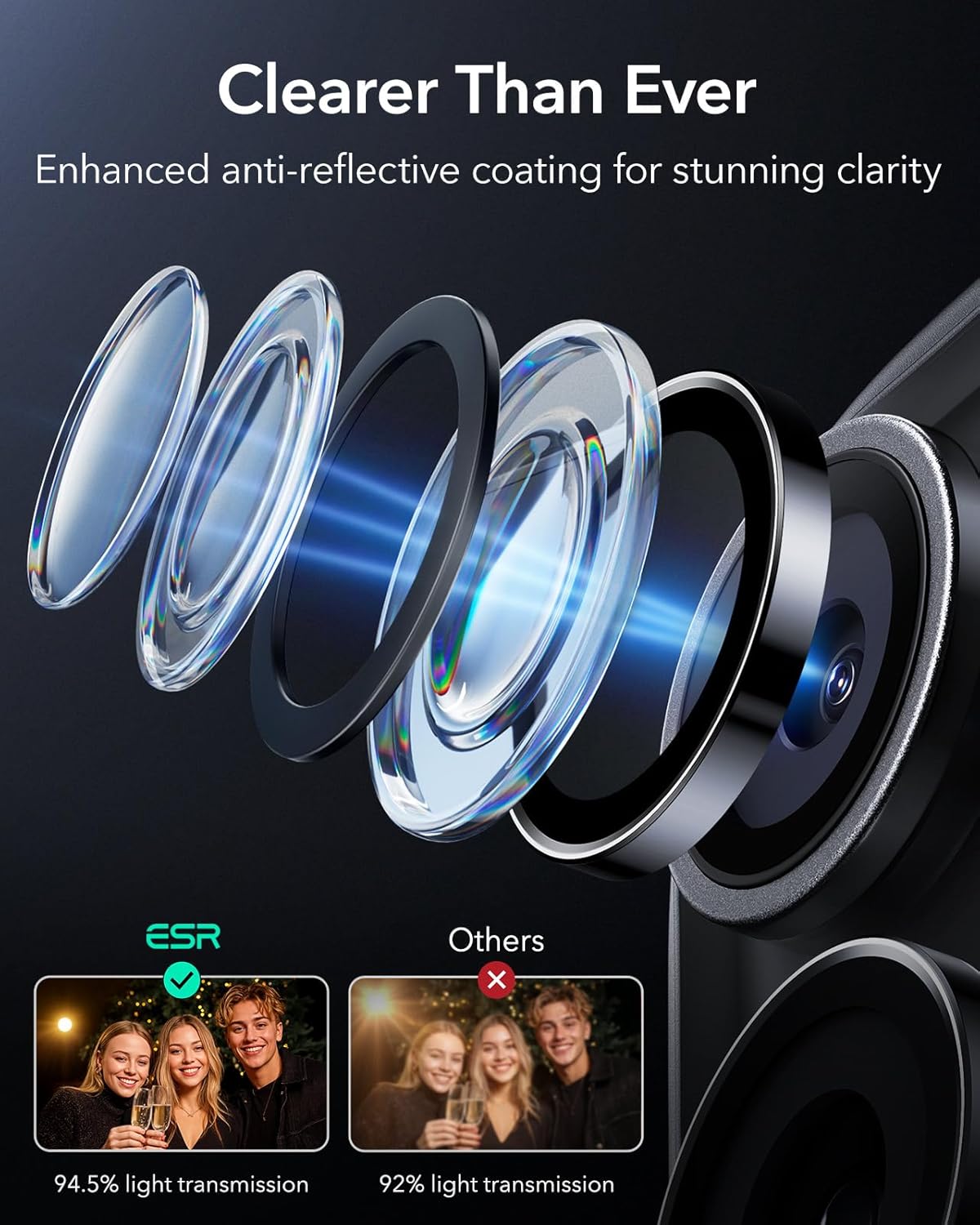 Thumbnail 4 de ESR Camera Lens Protector for iPhone 17 Pro Max/17 Pro/16 Pro Max/16 Pro/15 Pro Max/15 Pro/14 Pro Max/14 Pro