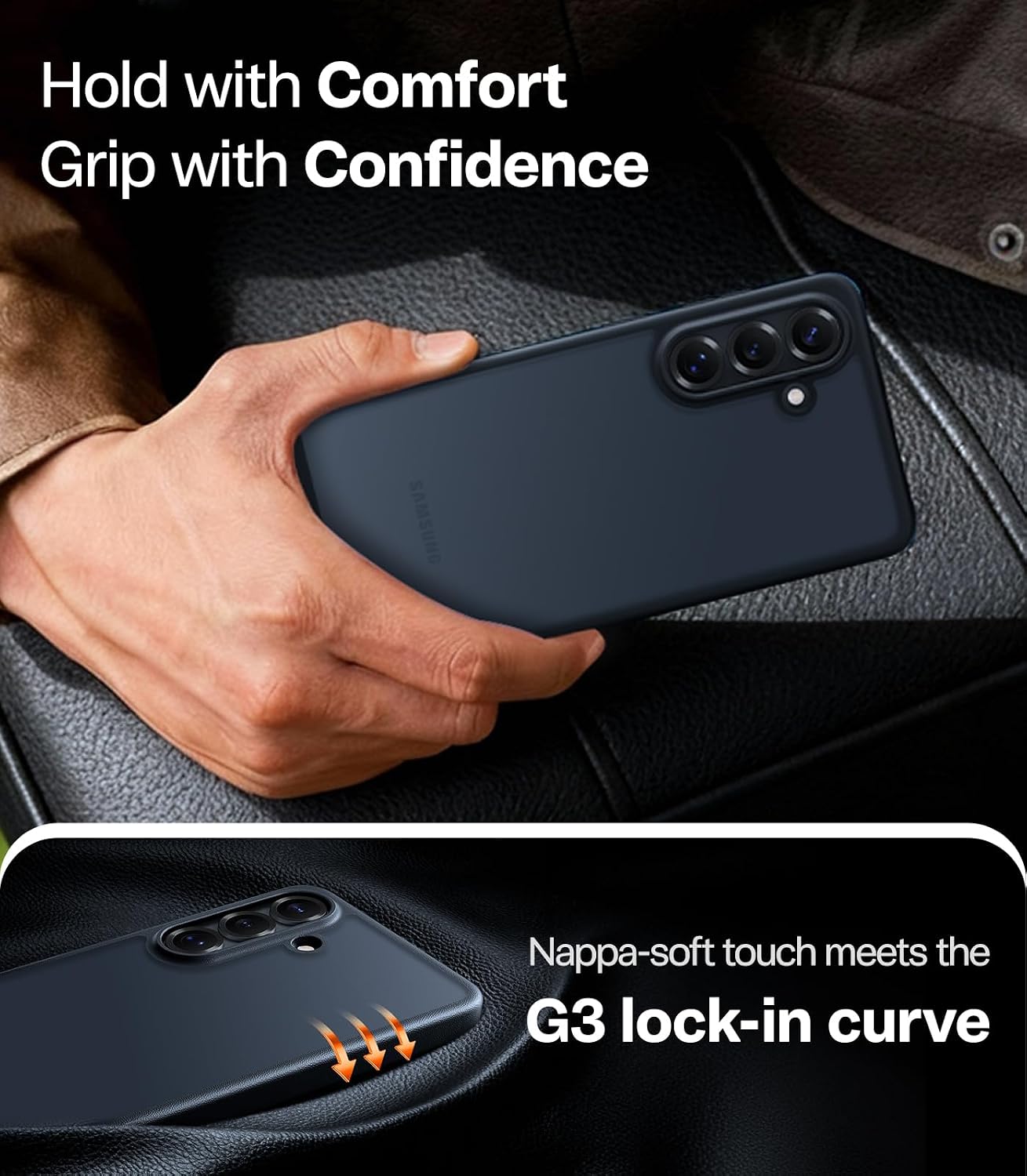 Detalle 2 de TORRAS Samsung Galaxy S26 Case, Slim Matte Black with 12-Foot Drop Protection