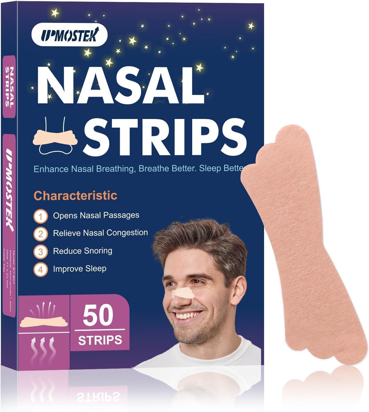 Lot de 50 bandes nasales anti ronflement