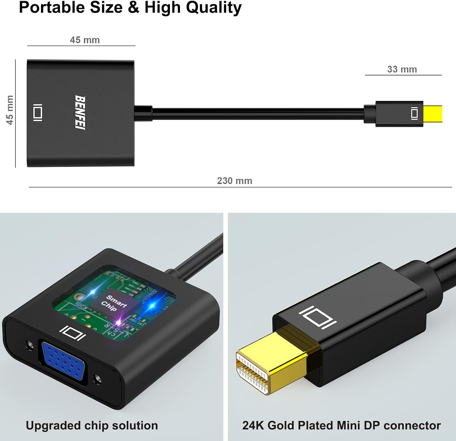Thumbnail 4 de BENFEI Adattatore Mini DisplayPort a VGA