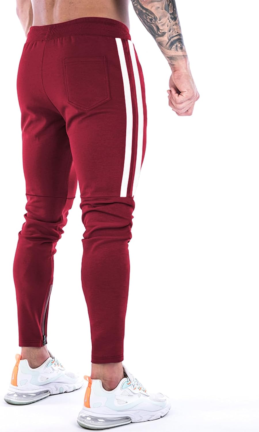 Detalle de Suwangi Pantaloni Tuta Uomo Slim Fit con Tasche Zip