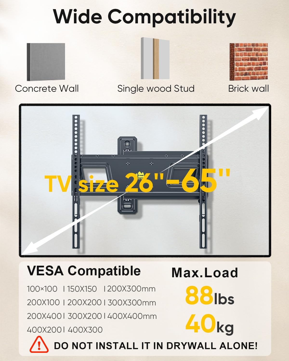 Thumbnail 1 de FORGING MOUNT TV Wall Bracket for 26–65 Inch TVs with 550mm Extension and Full Motion