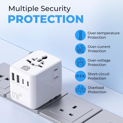 Detalle de Double Dragon Universal Travel Adapter with 190+ Country Plugs and 4 USB/2 AC Ports