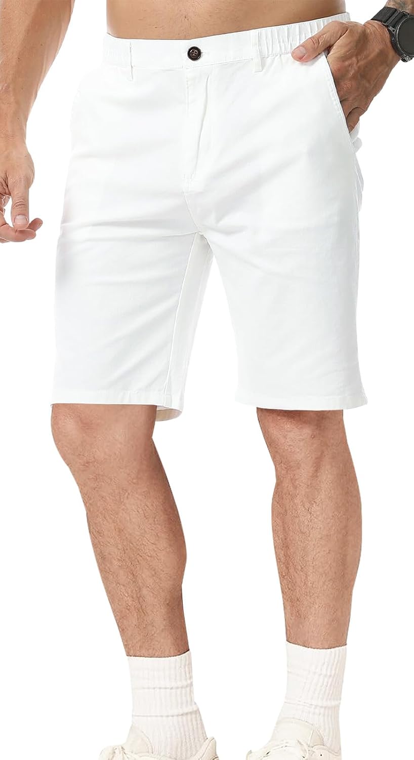 Detalle de Zetieny Mens Shorts Chino Cotton Shorts – Smart Tailored Casual Summer Bermudas